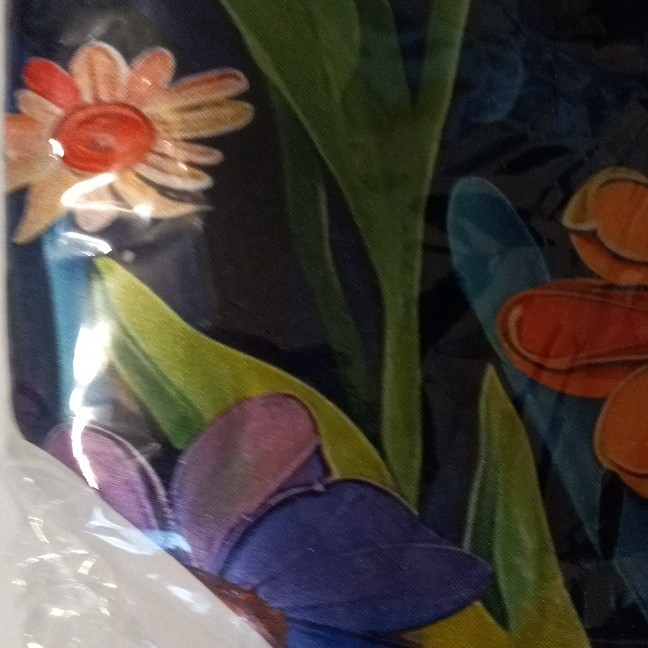 Floral Reusable Tote Shopping Bag Blue/Multicolor 45 cm L x 13 cm W x 33 cm H
