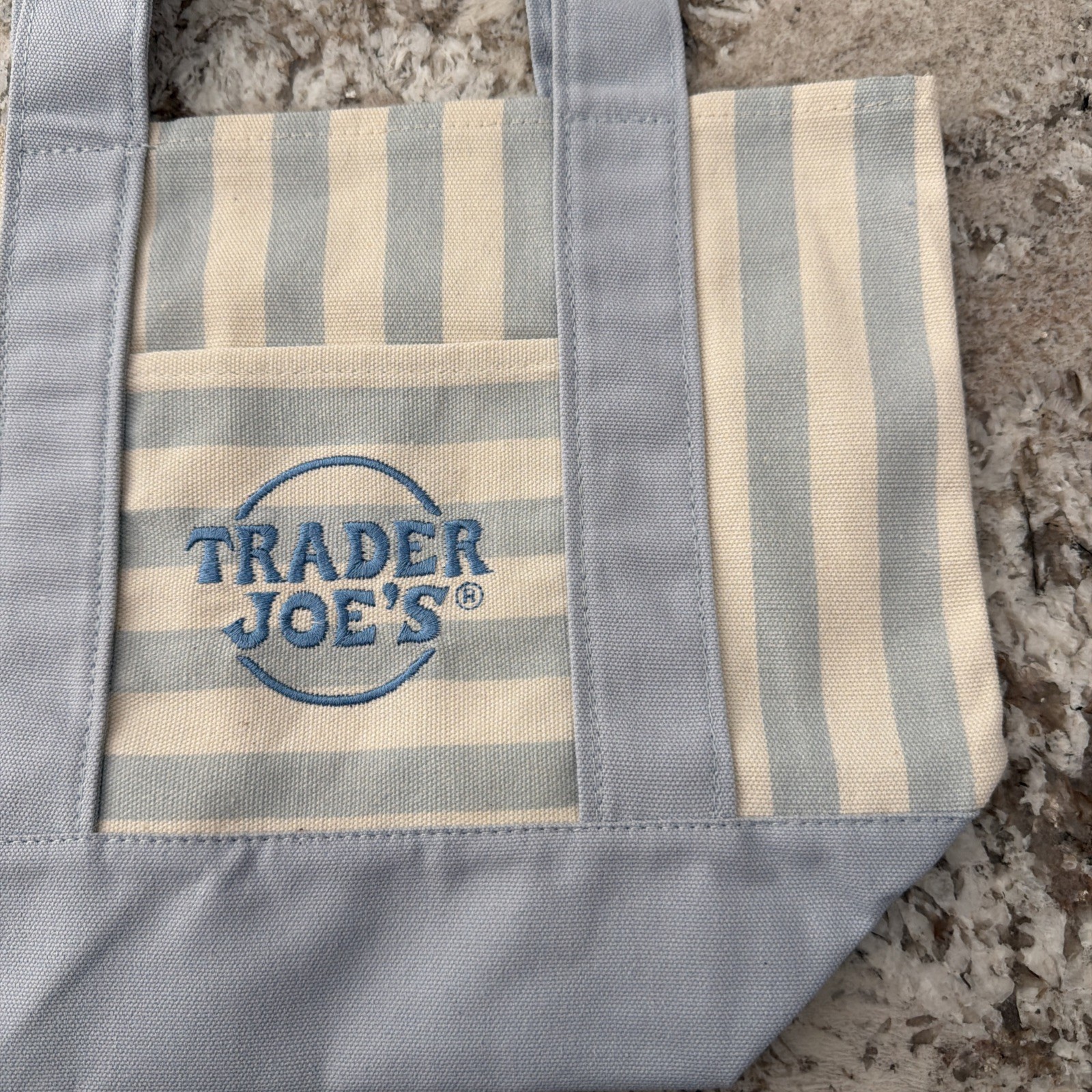NEW! LIMITED EDITION-Trader Joe’s Striped Mini Canvas Tote Bag