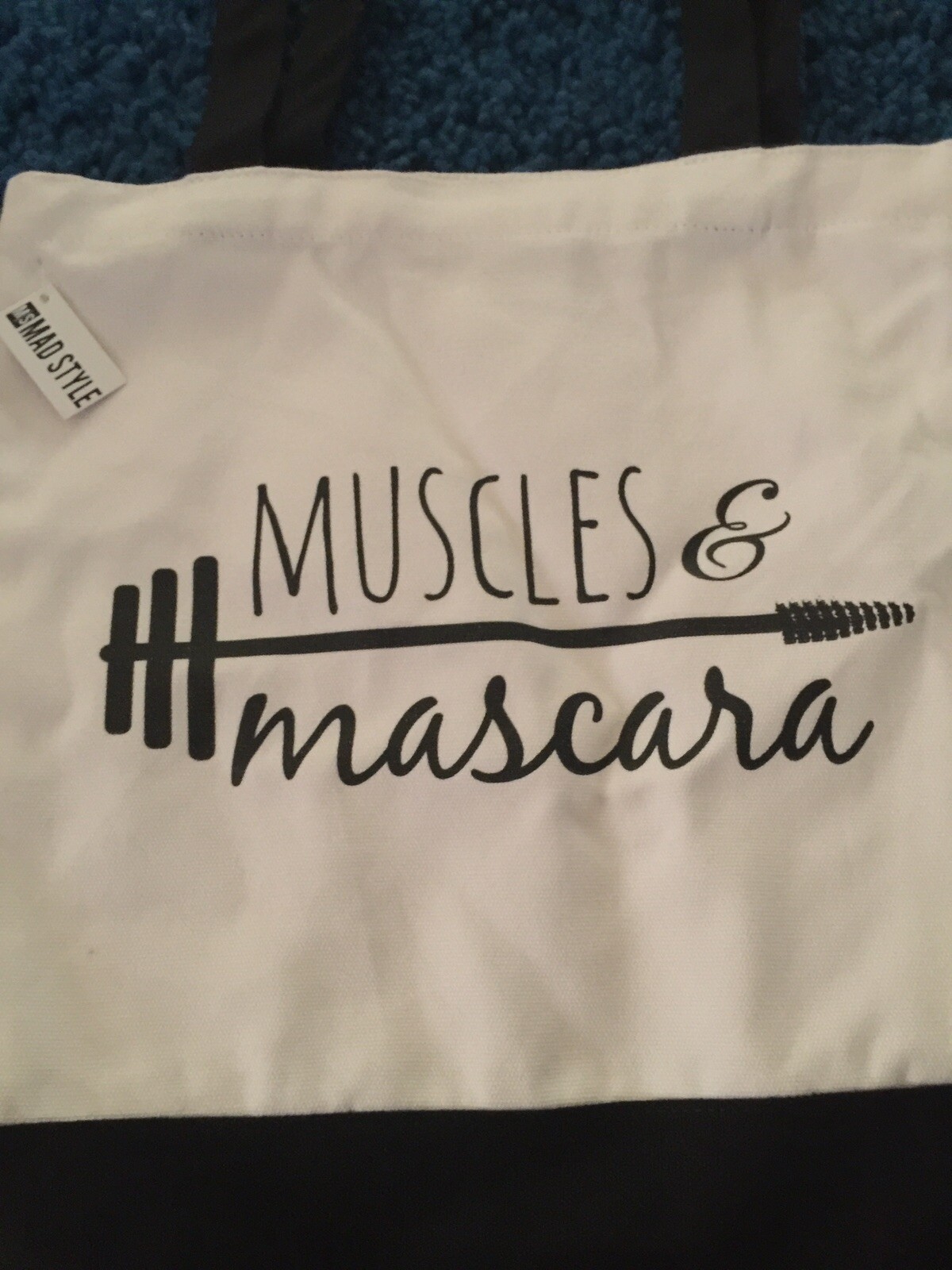 Mad Style Muscles And Mascara Canvas Tall Tote Bags Groceries Reusable NEW