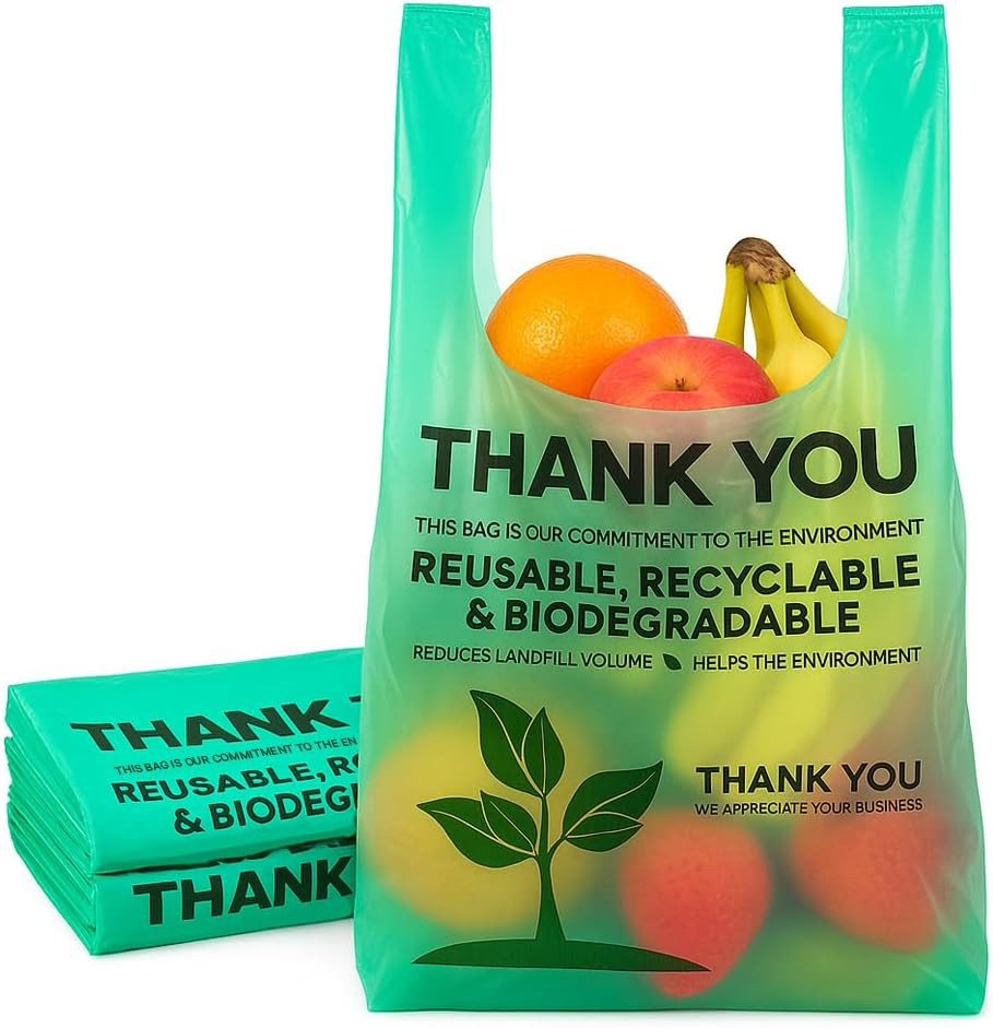 Eco Grocery Bags 100 Pack – Heavy-Duty Plastic Shopping Bags with Reinforced Han