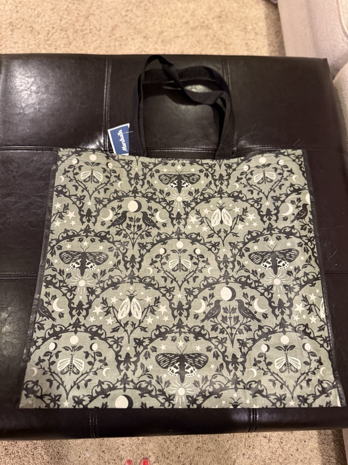 Marshall’s Moth And Raven Large Reusable Shopping Bag New