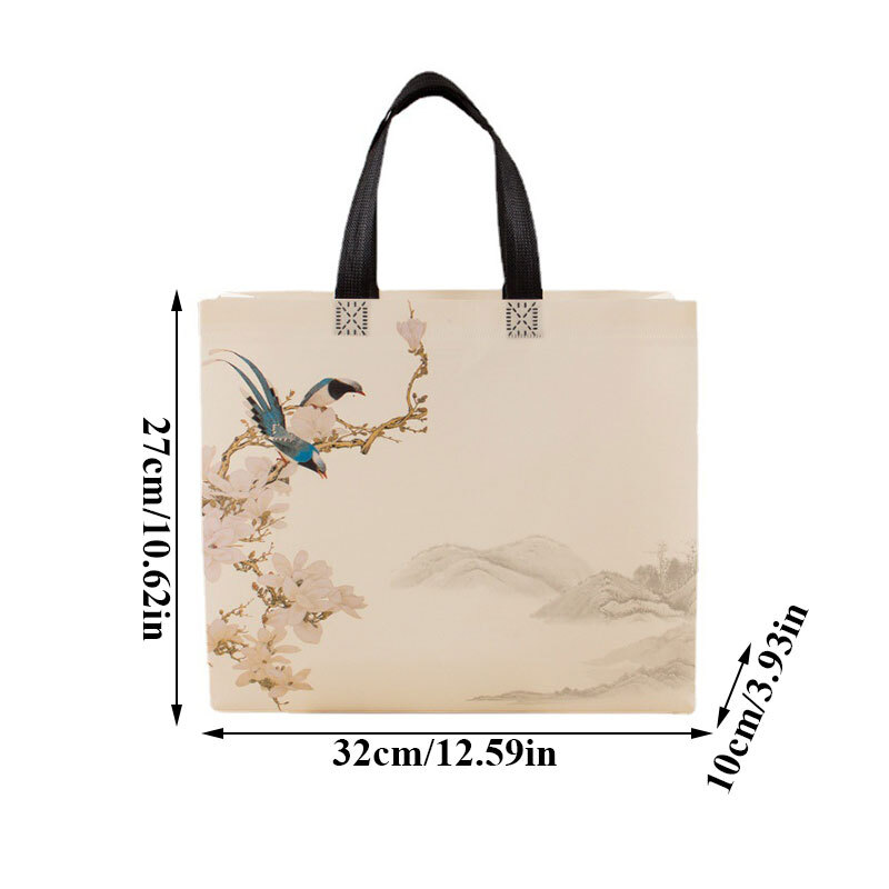 Reusable Canvas Grocery Shopping Convenient Tote Bags Non Woven Cloth for Women