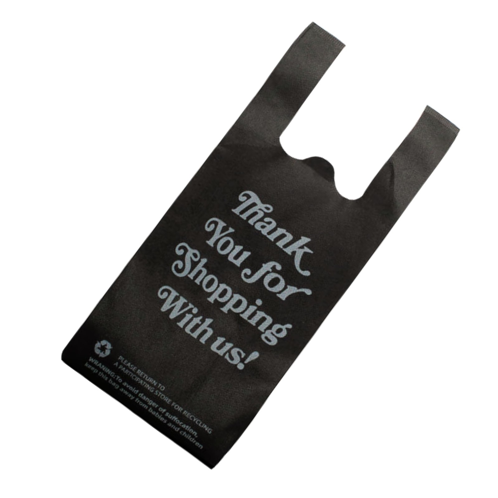 – 11.5”x6.5”x16” [100 Pcs] Thank You Bags Non-Woven Black Color Bags for Busi…