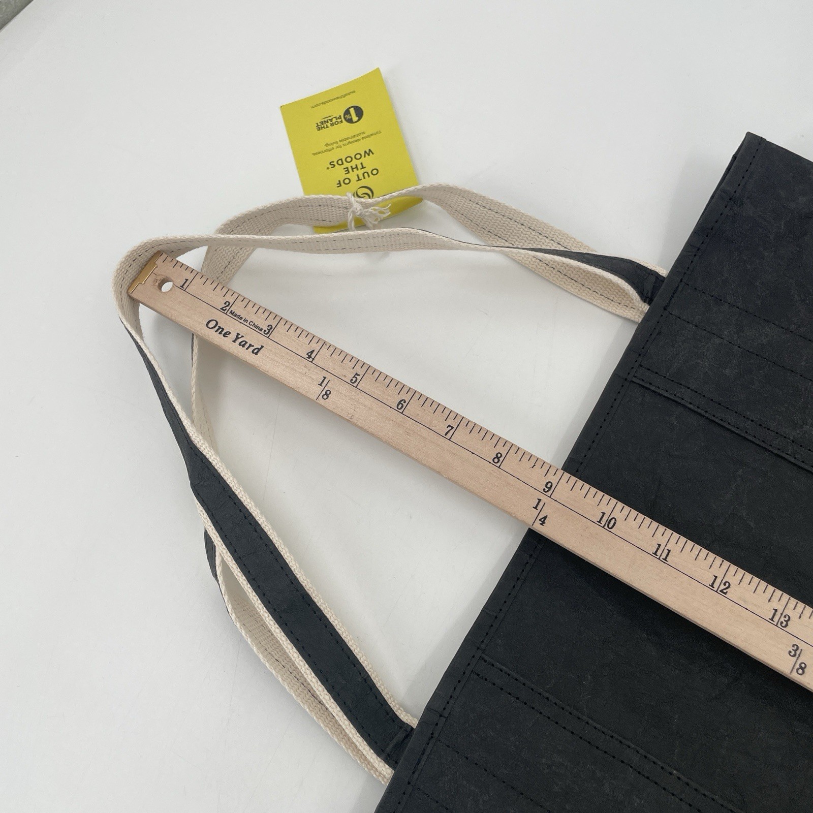 Out of the Woods Tote Bag in Black Size 17”x15” – Washable Paper Leather