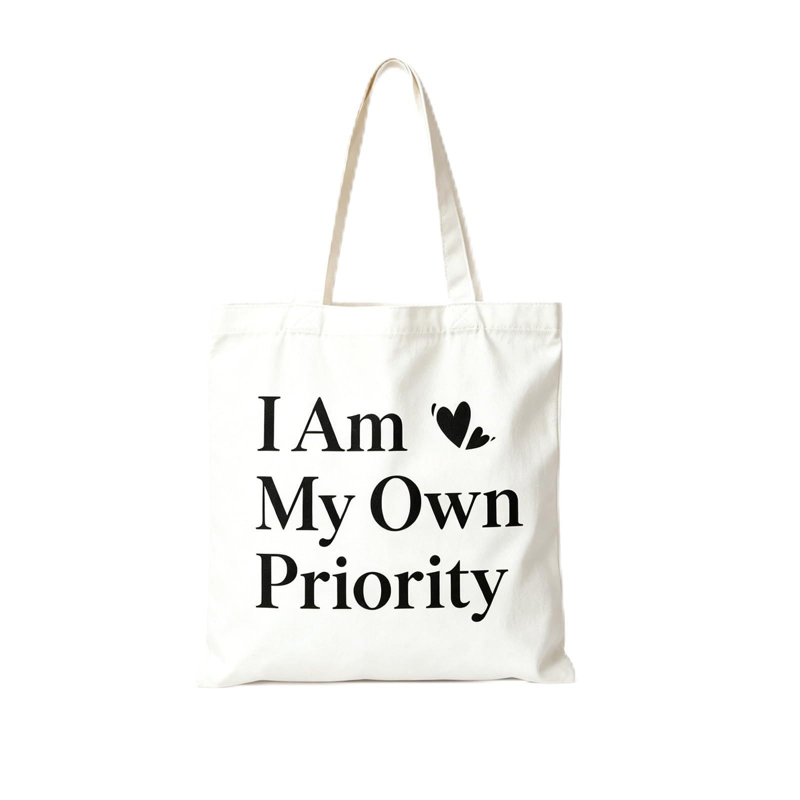 “I Am My Own Priority” Canvas Tote Bag, Aesthetic Inspirational Self-Love Gif…