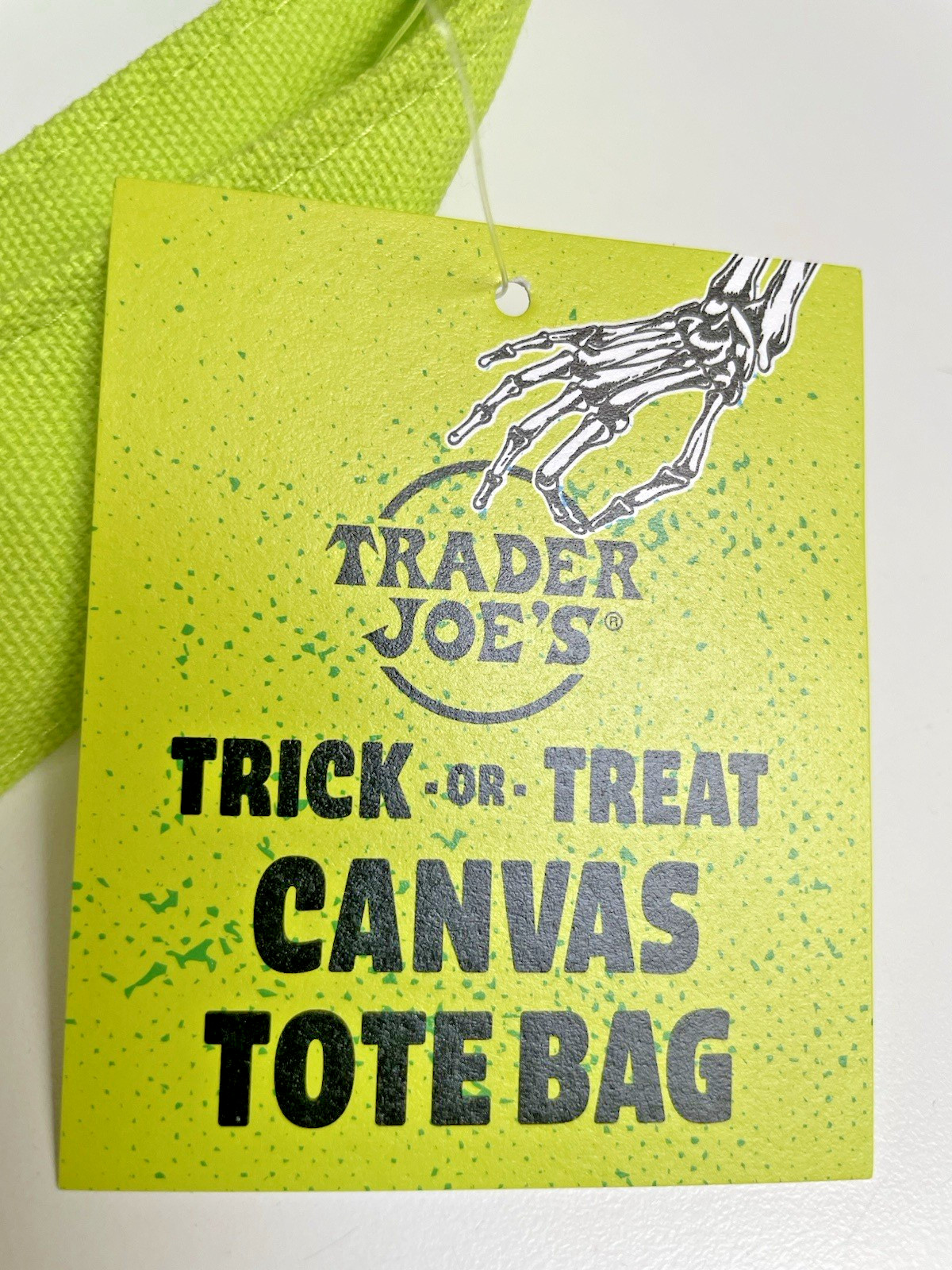Trader Joe’s Halloween Trick Or Treat Canvas Tote Bag Black Purple Green (2025)