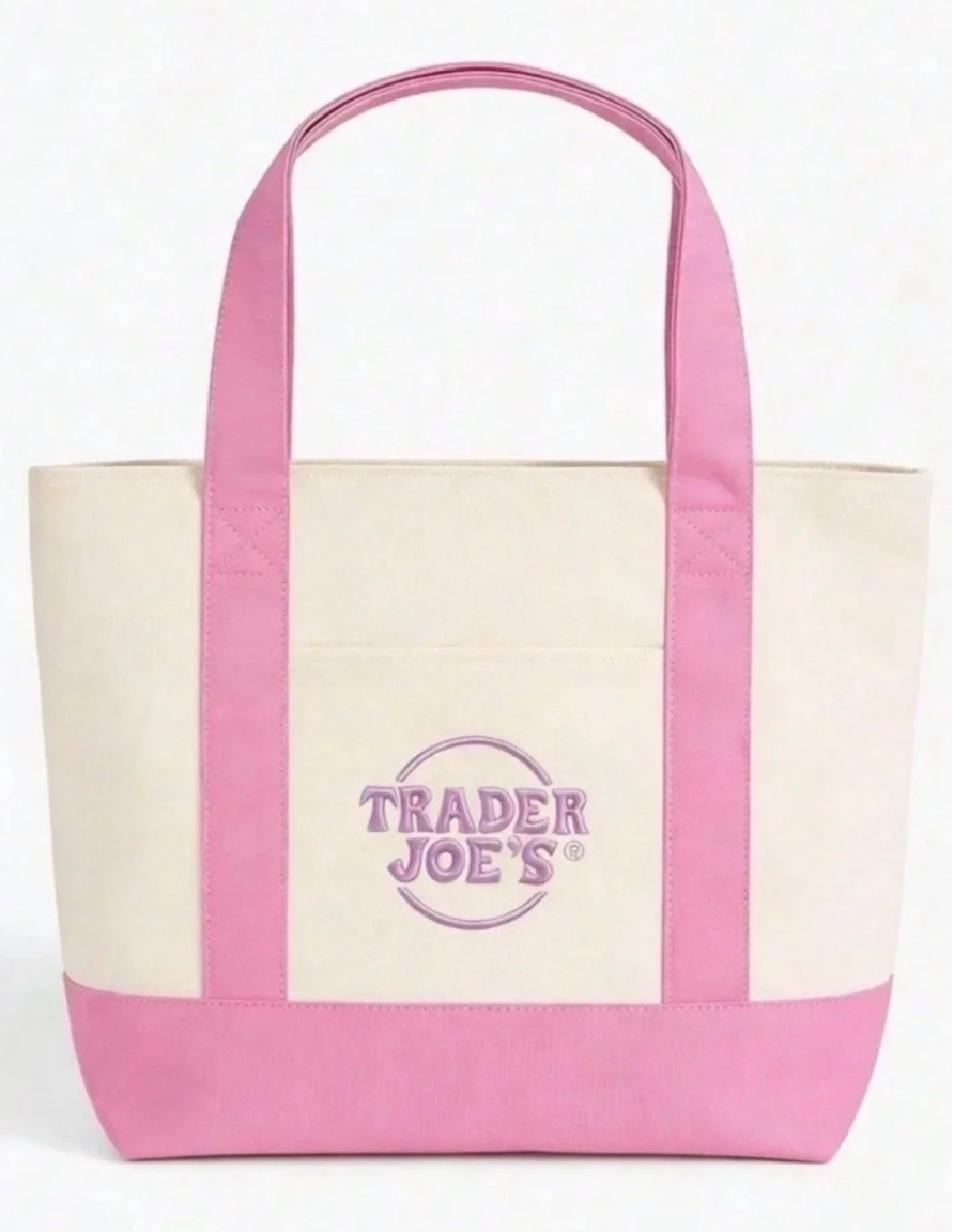 Trader Joe’s Mini Pastel Stripe and Solids Canvas Tote Bag Limited Edition