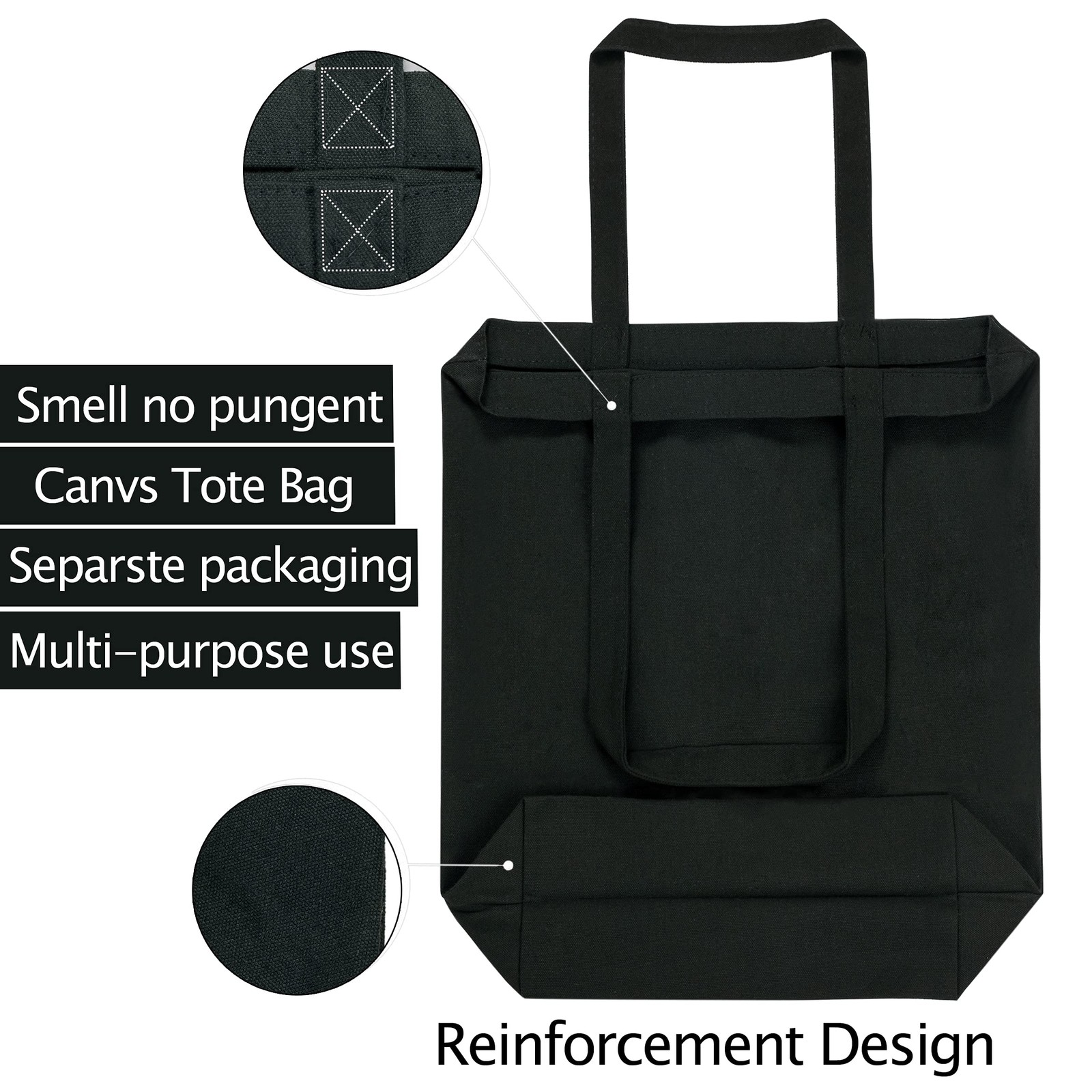 Canvas Tote Bags 2 Pcs Tote Bags Multi-Purpose Reusable Blank Canvas Bags Use…