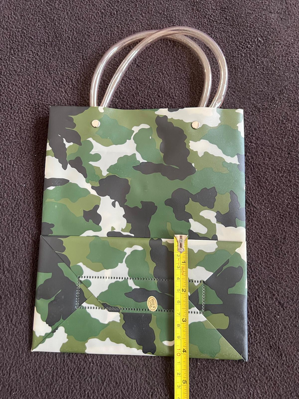 Camouflage Camo Plastic Shopping Bag /Handle Gift Bag Army Military Rare
