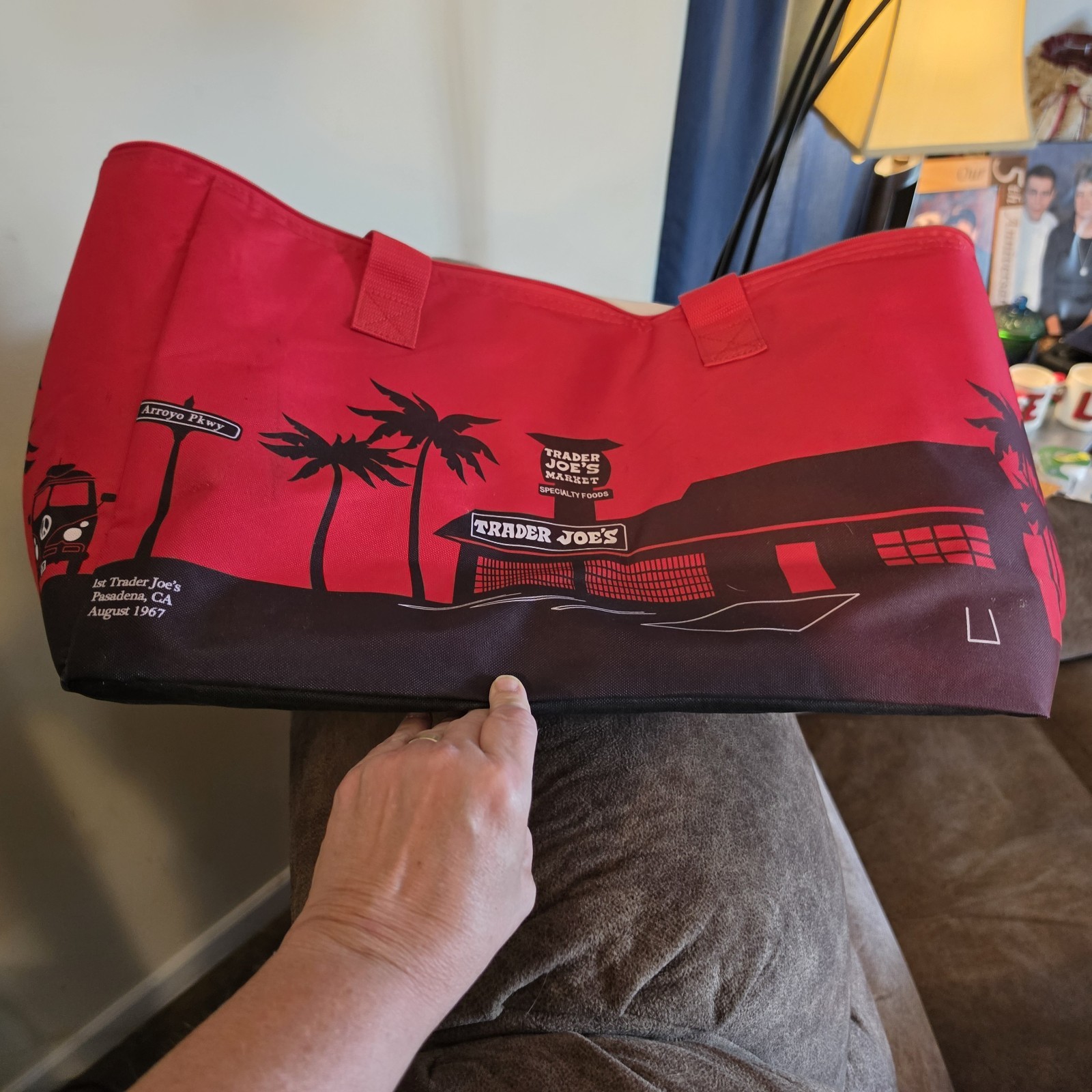 Trader Joe’s Insulated 8 Gallon Large Cooler Bag 1st Store Pasadena CA Red NEW