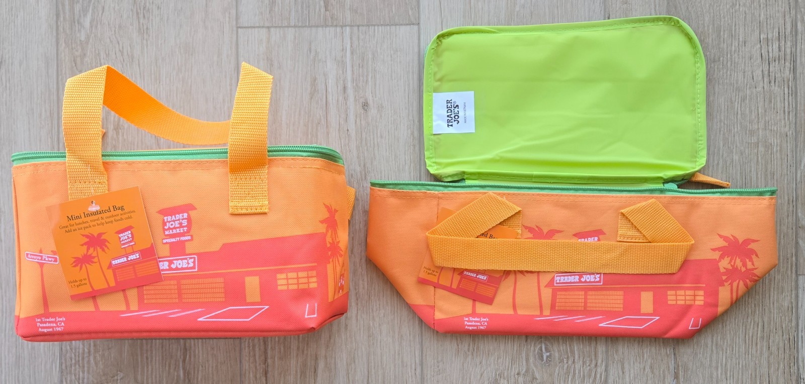 Trader Joe’s 2026 Striped Mini Tote 9 Pc Bundle FREE SHIPPING Canvas & Insulated