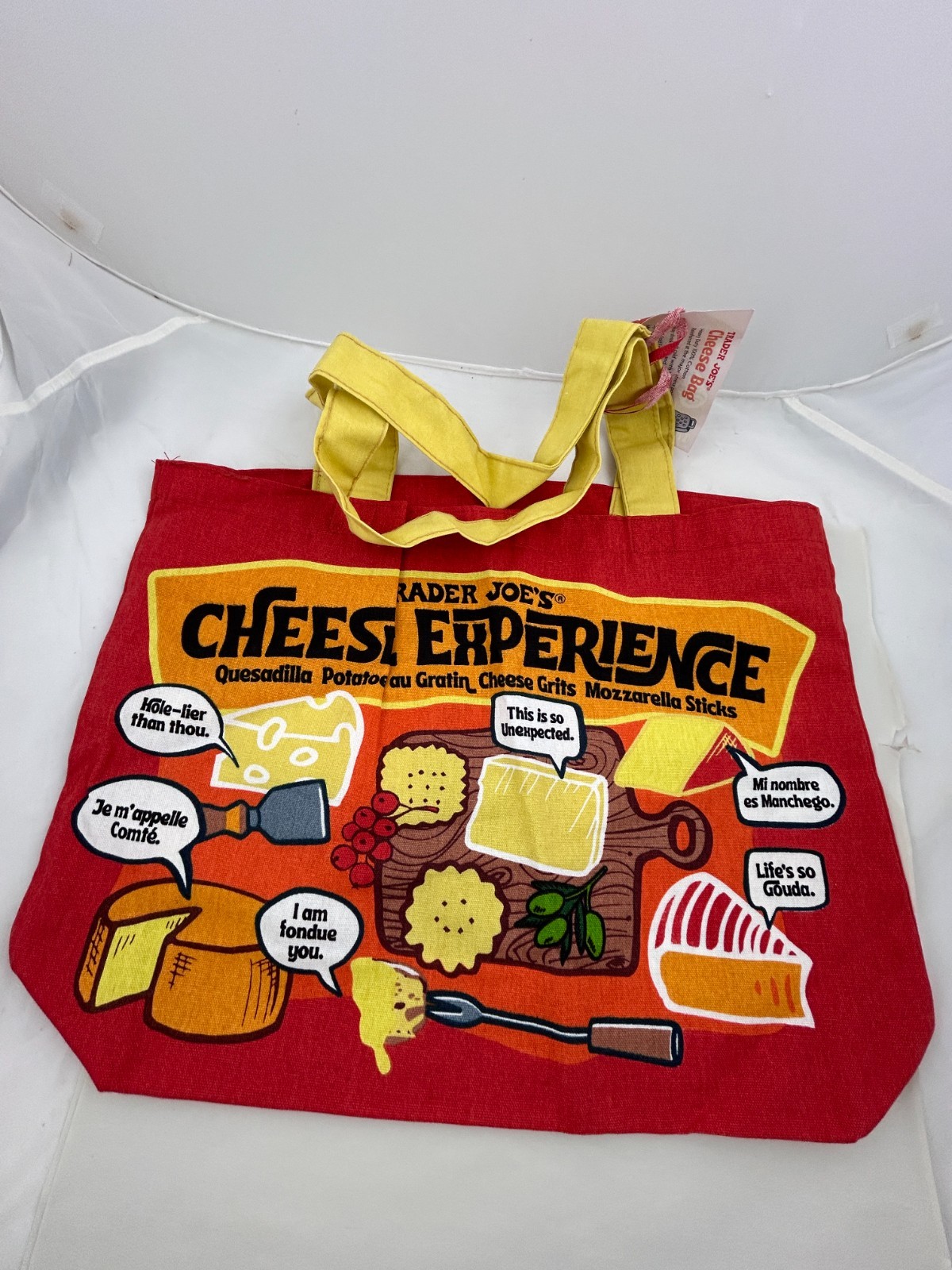 Trader Joes Cheese Adventures Shopping Bag Tote Large Canvas