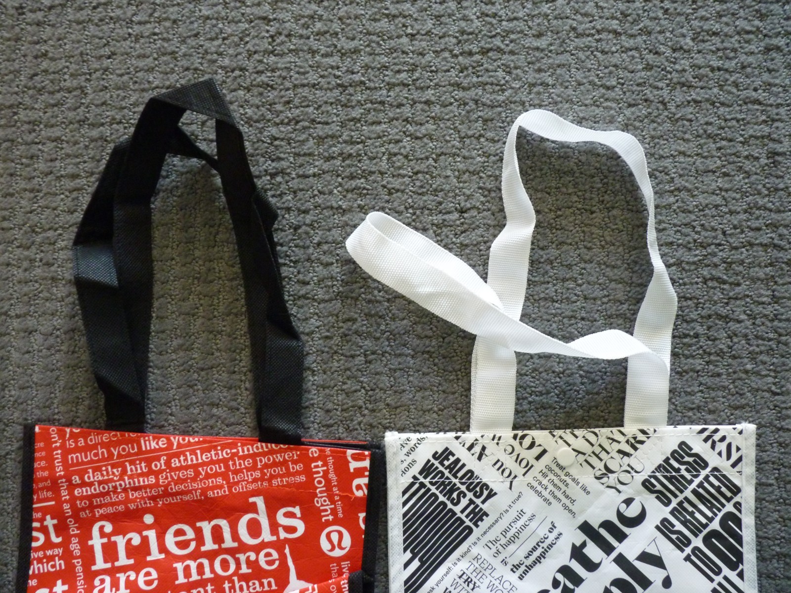 Lululemon Reusable Shopping Tote Bags (4) Small Totes Different Designs #6