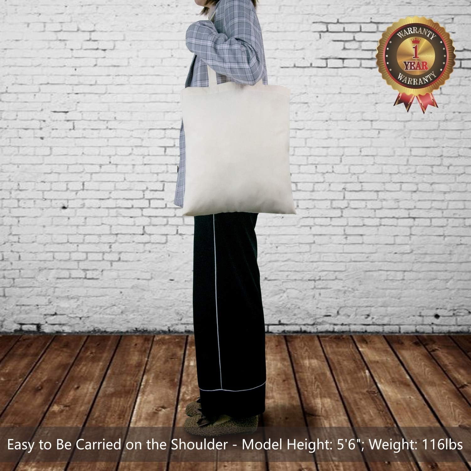 6-Pack Medium Cotton Tote Bags – Durable, Eco-Friendly, Lightweight & Versatile