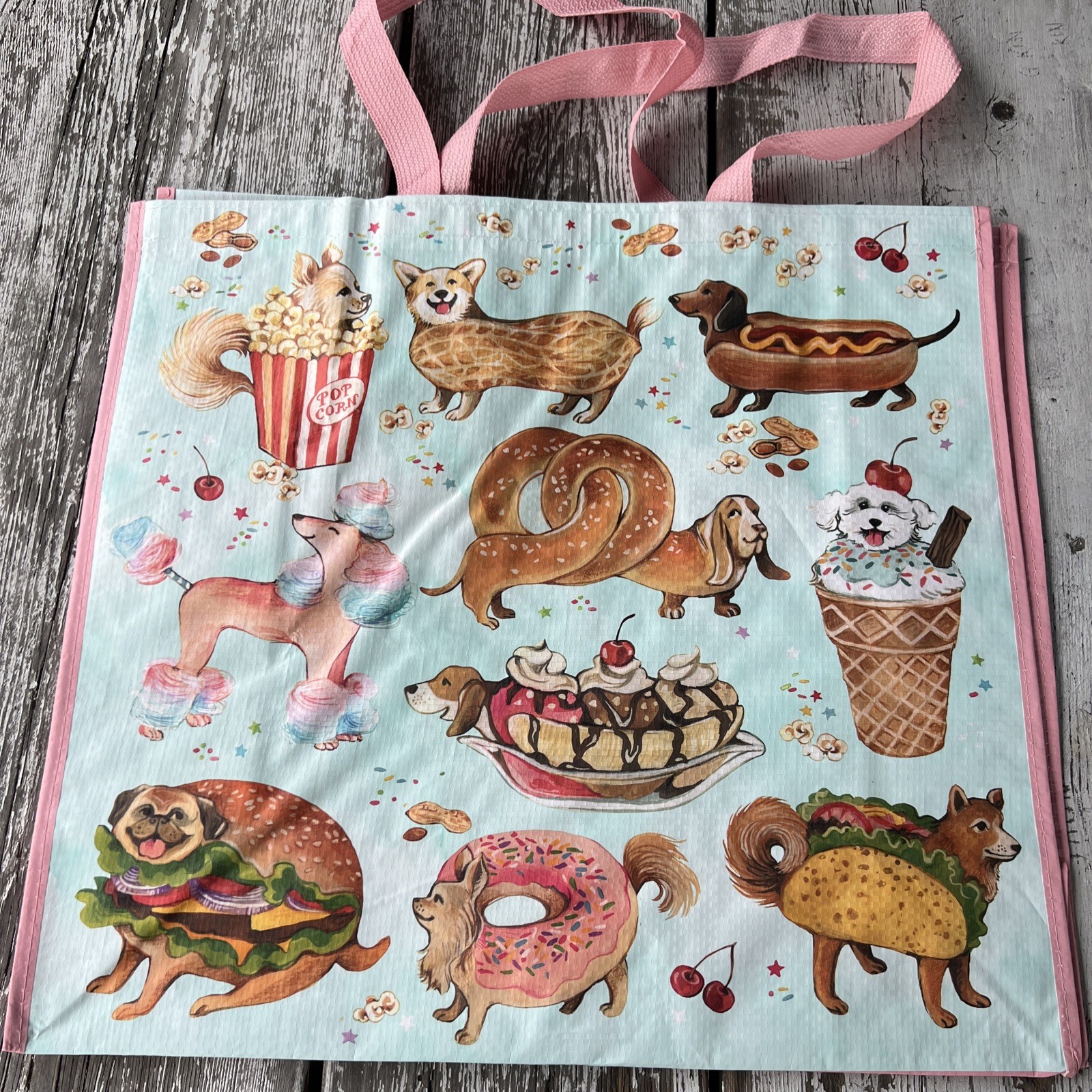 DOGS as Treats Large Reusable Shopping Bag TJ Maxx Eco Friendly Tote Bag