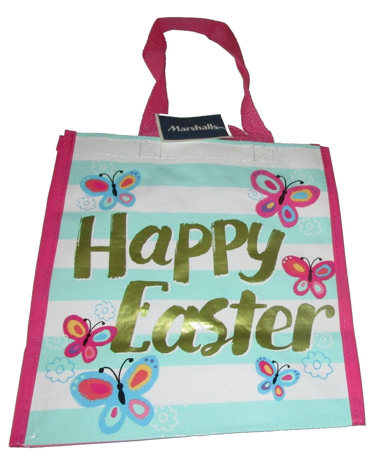 EASTER Reusable Tote Bag ~ 10″ x 11″ x 6″ ~ HAPPY EASTER w/ DRAGONFLIES By Mar