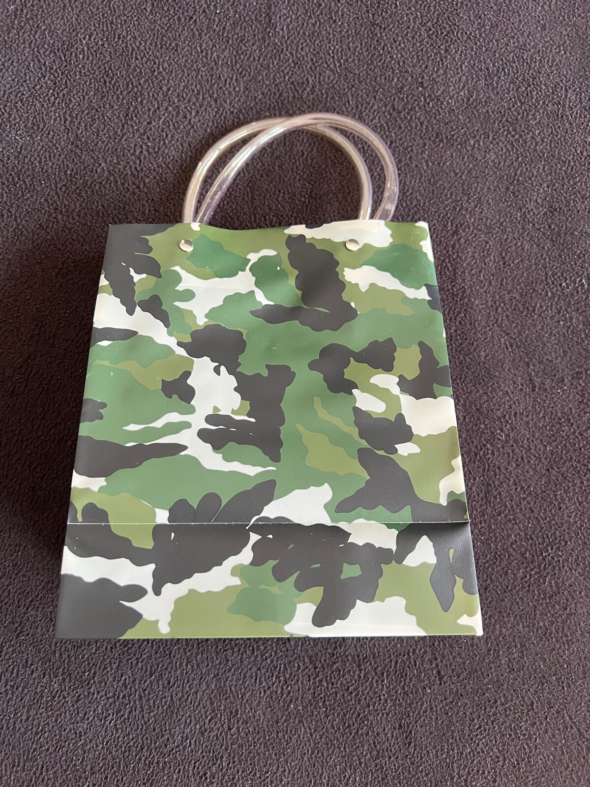 Camouflage Camo Plastic Shopping Bag /Handle Gift Bag Army Military Rare