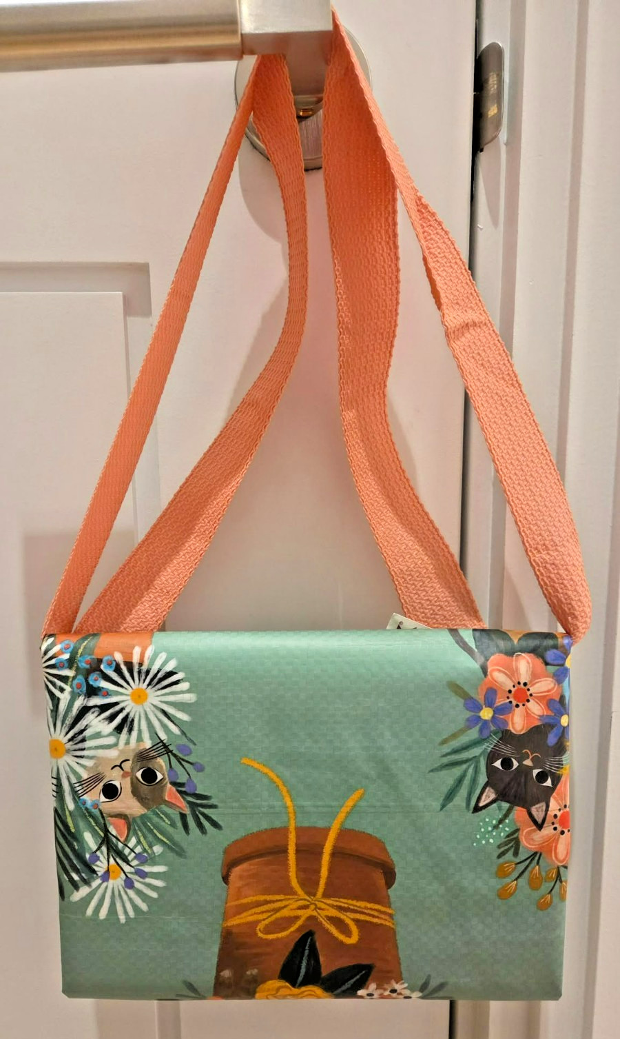 NWT TJ MAXX – Flower Pot Cats in Pots – Large Reusable Shopping Tote Eco Bag