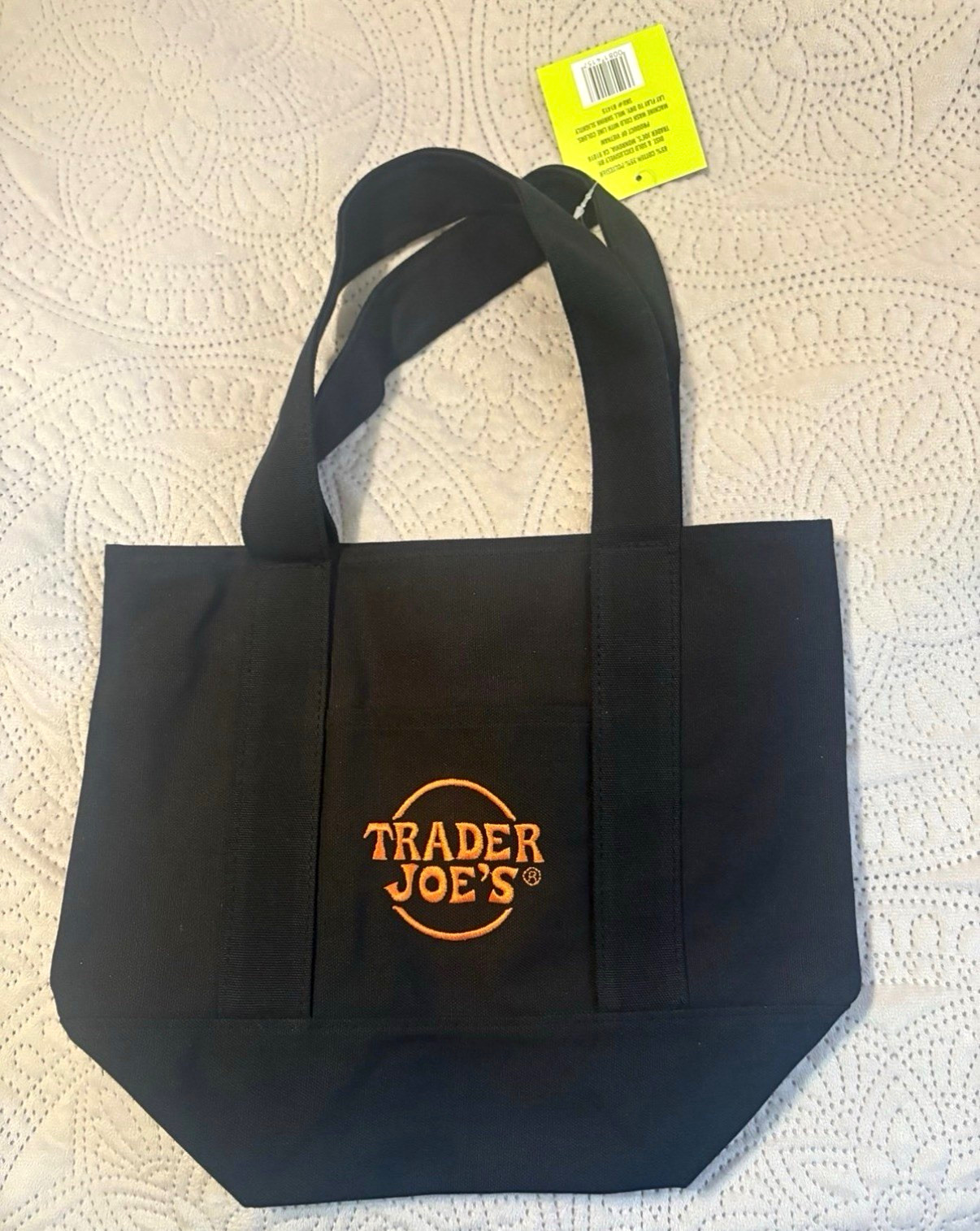 Trader Joe’s Reusable Tote Shopping Bag Black Reusable Black Tote Bag