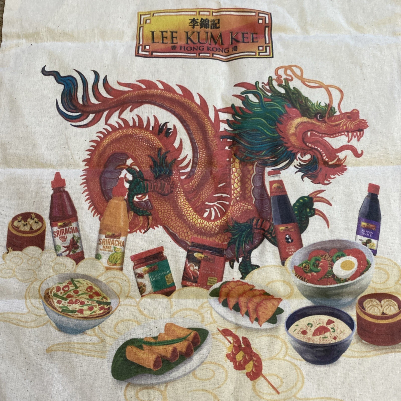 LEE KUM KEE Dragon Shopping Bag Reusable Cotton Hong Kong Oyster Sauce