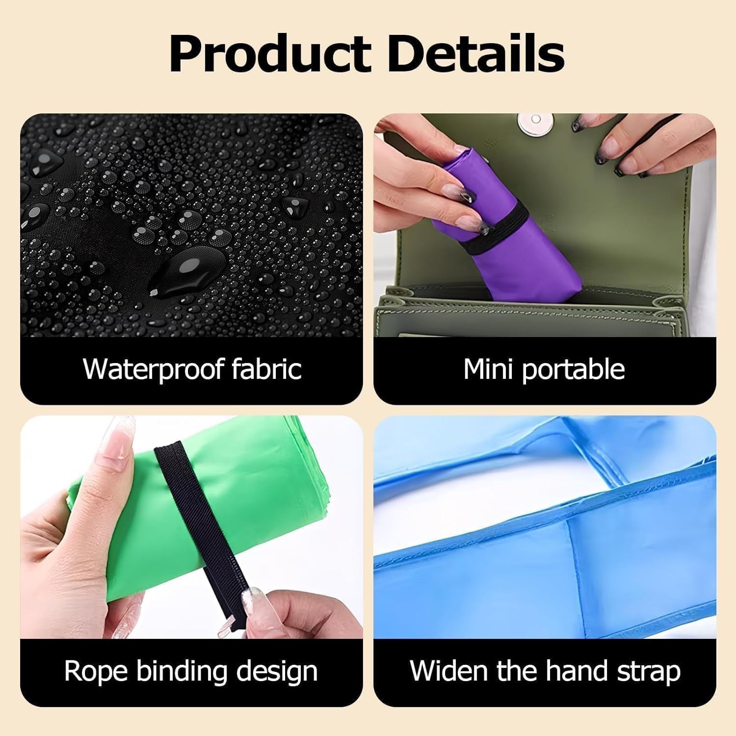 Foldable Shopping Bag, Washable Reusable Grocery with Holder, Nylon Lightweight