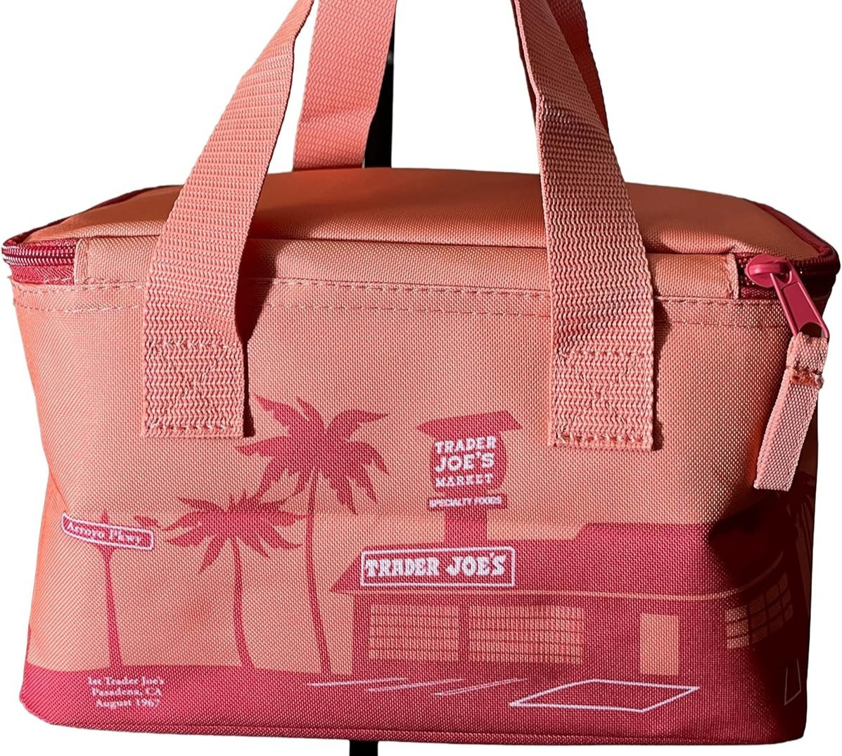 Trader Joe’s Mini Reusable Insulated Bag, 1.5 Gallon, Peach & Blue Color Options