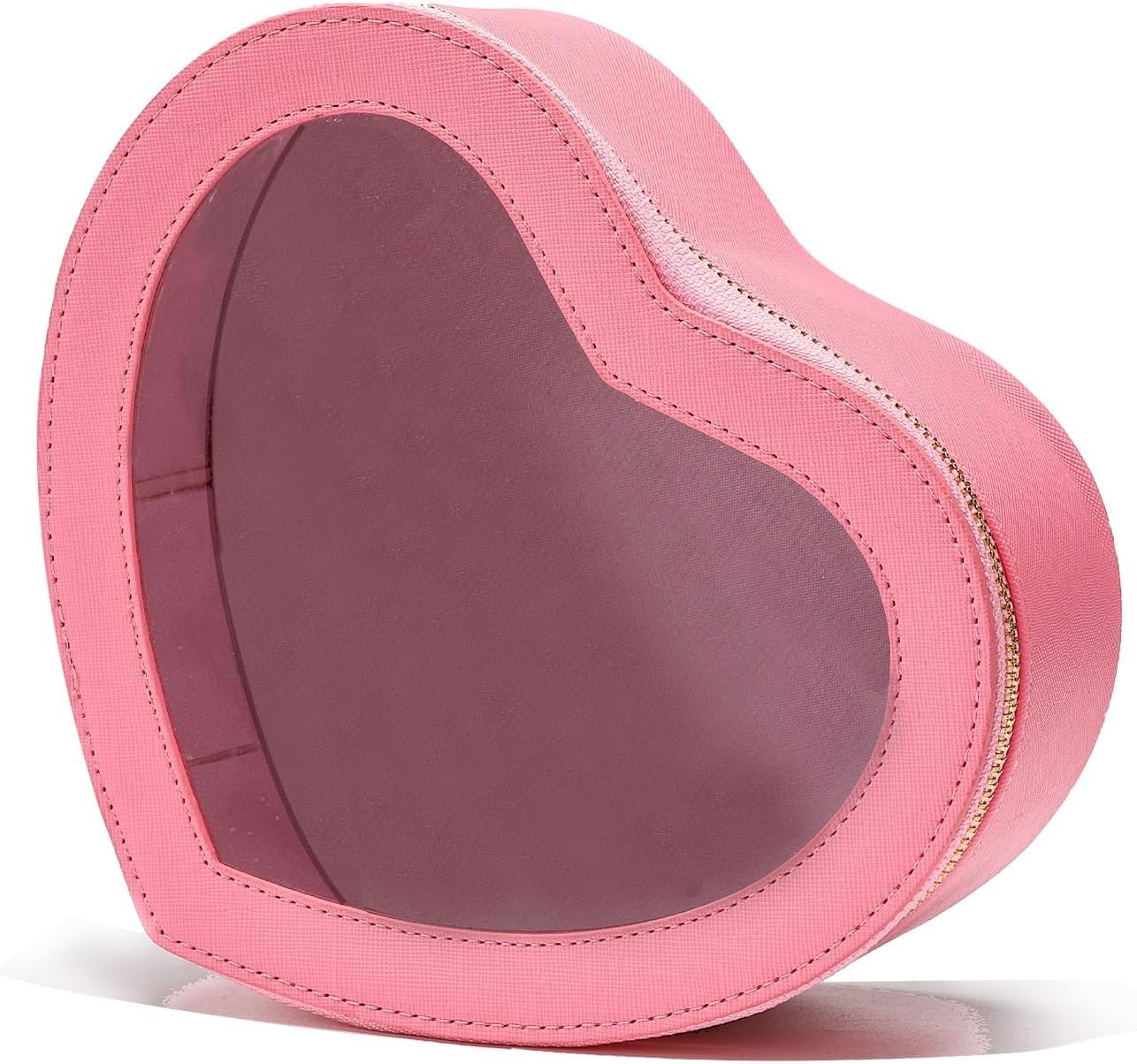 Saikaspotts Pink Heart Makeup Bag-Heart Shaped Valentine Day Gift for