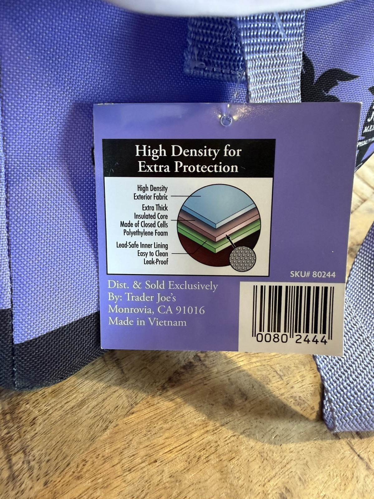 New Spring Trader Joe’s Lavender Purple Mini Insulated Cooler Tote Lunch Bag