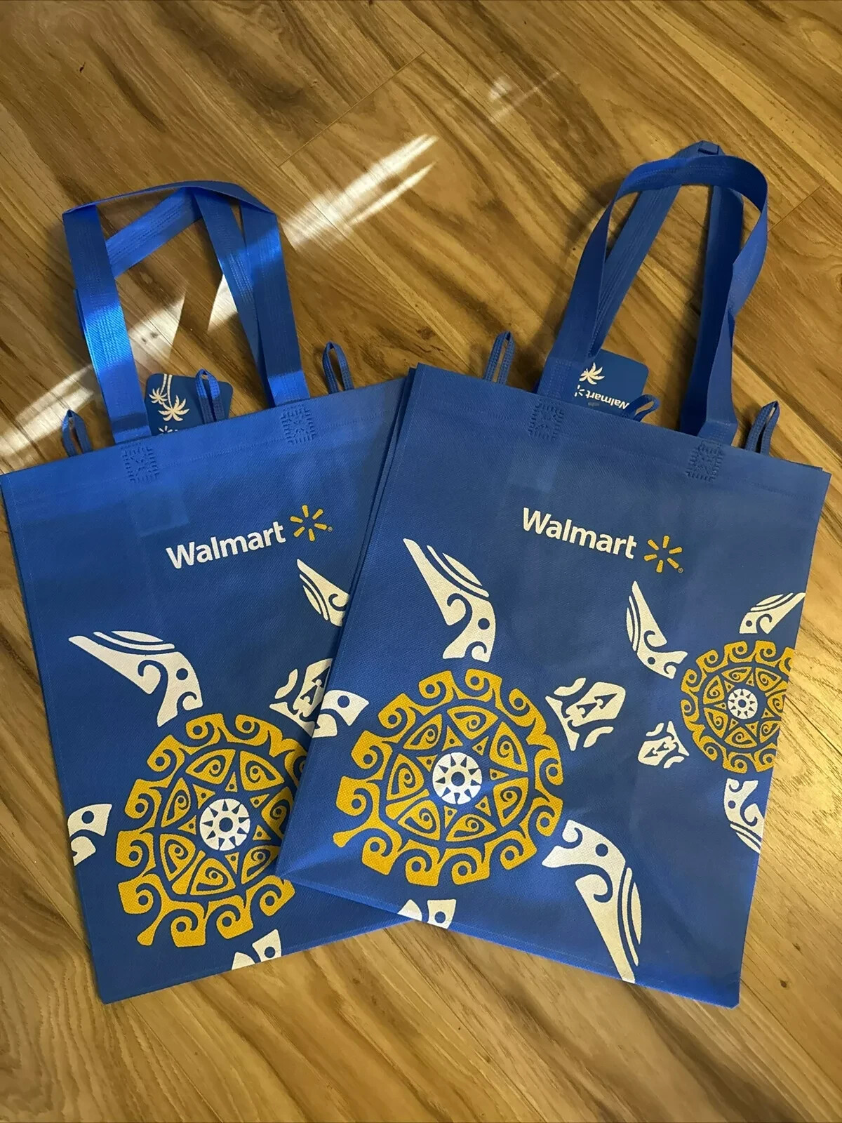 LOT of 2 Walmart Hawaii Reusable Shopping Bag Tote Bag NEW 2024 BLUE TURTLE NWT