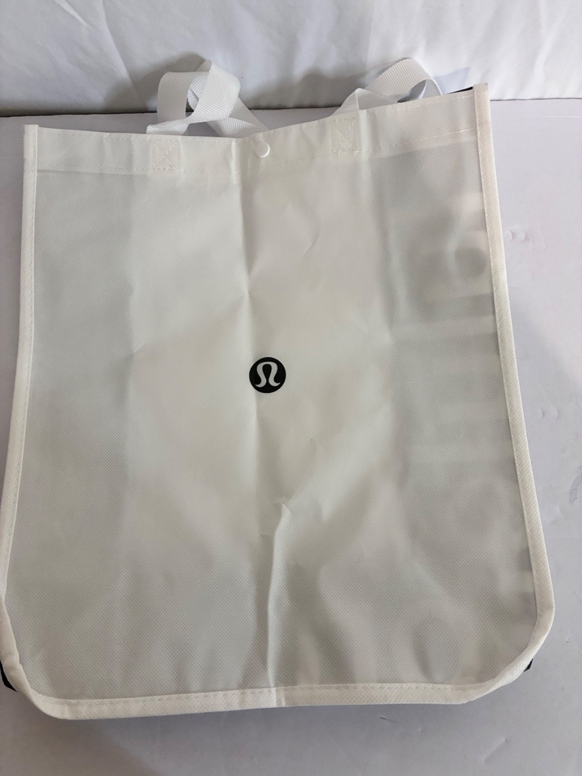 White and Black 12×16 inch large Lululemon shopping bag reusable brand new