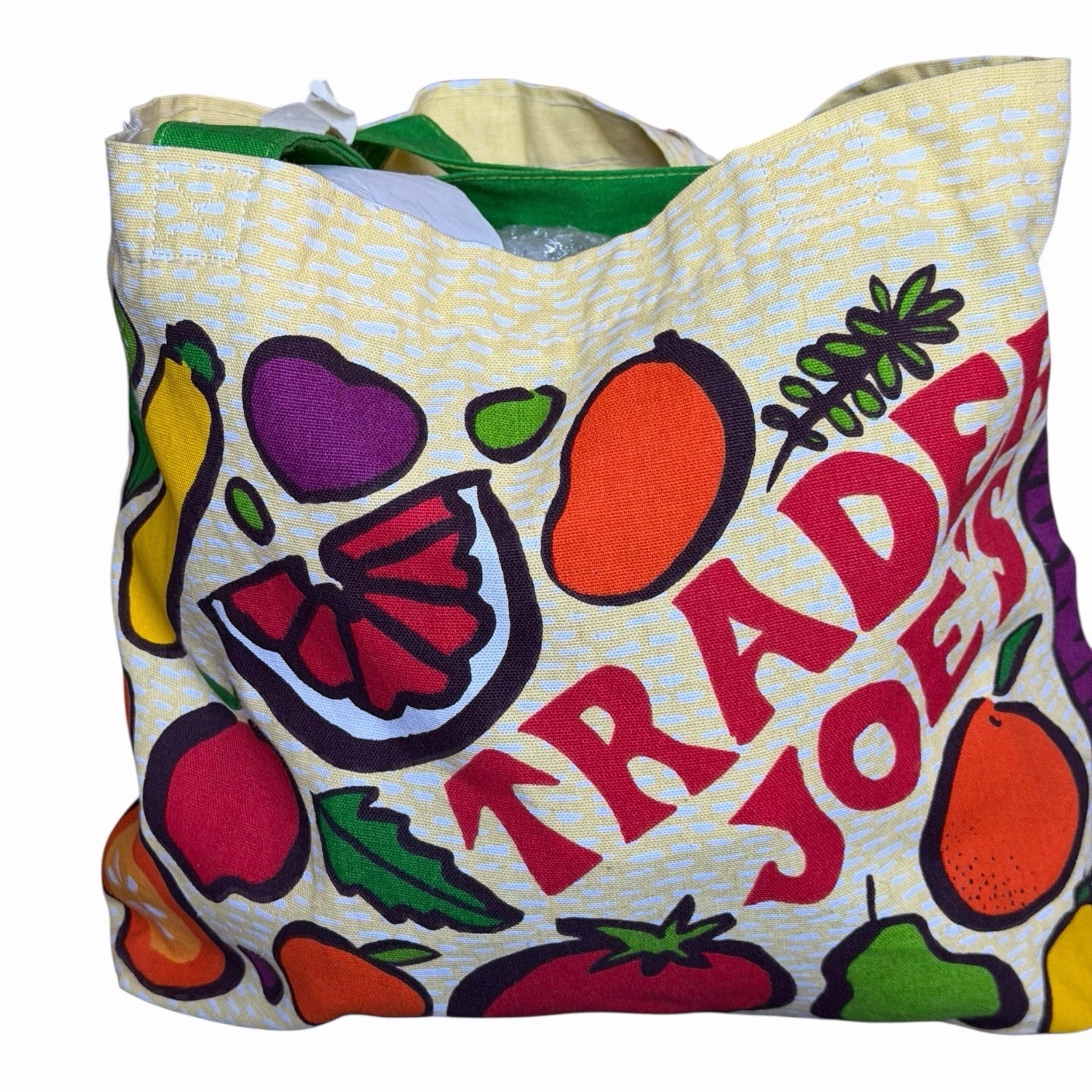 Trader Joe’s Vintage Produce Cotton Canvas Tote Bag Pop Art Fruit Vegetable