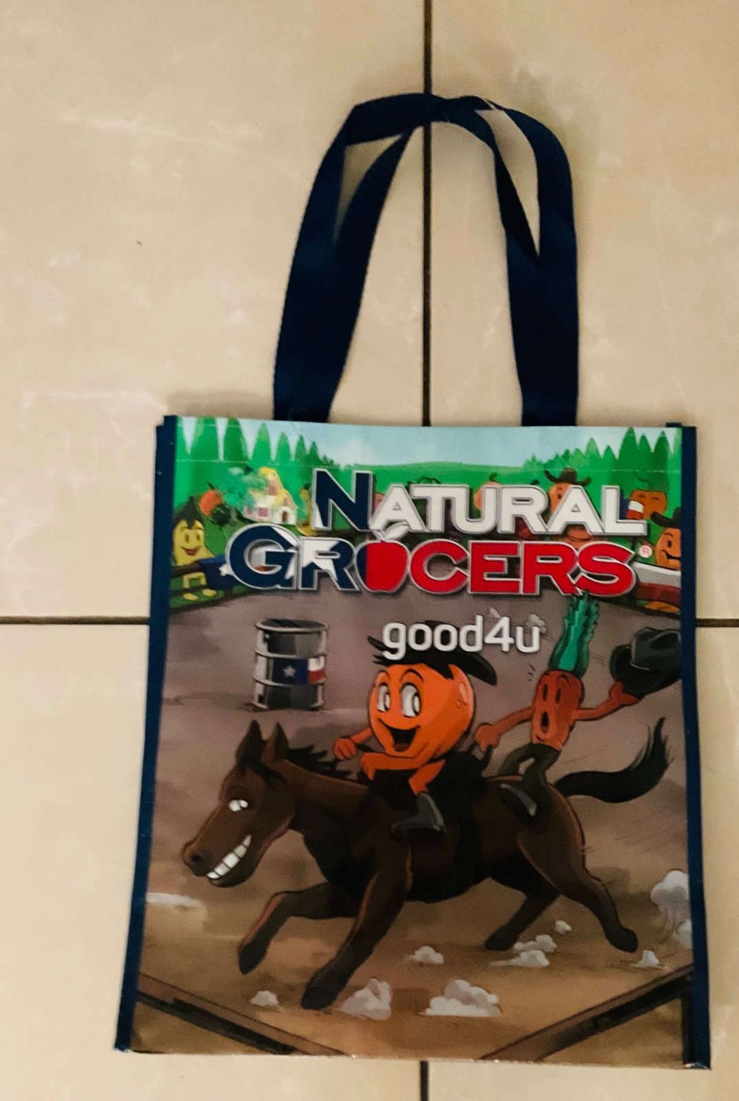 NWOT Natural Grocers Bag Reusable Shopping Tote Heavy Duty Holds 50 lbs Texas