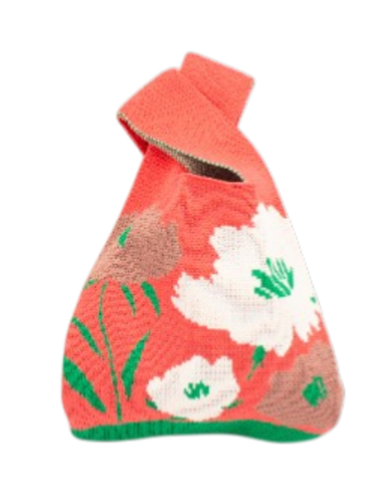 YULART Traditional Korean Folk Art Minhwa Knit Market Bag, Reusable Eco Shopping
