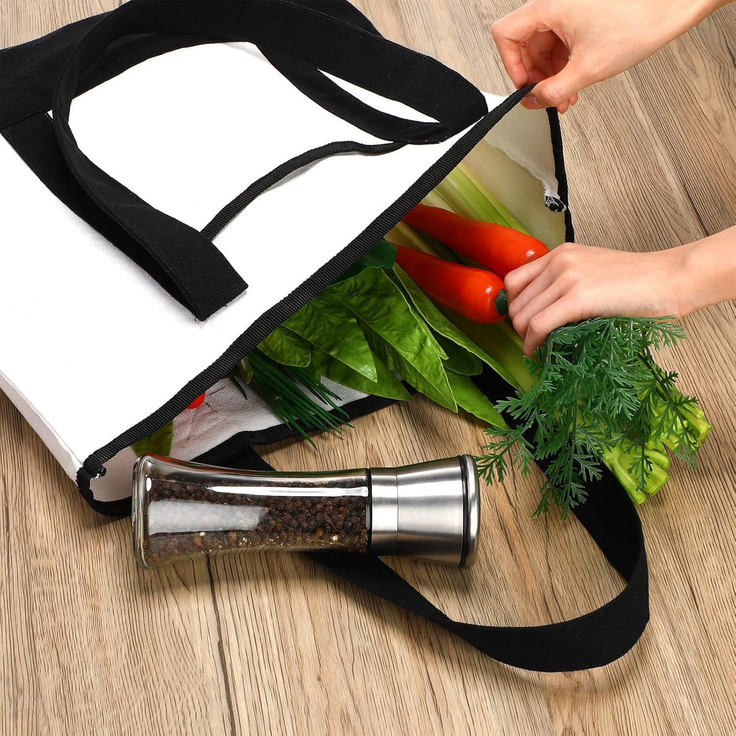 16 Pcs Reusable Canvas Tote Bags with Pocket – DIY Blank Grocery Bags