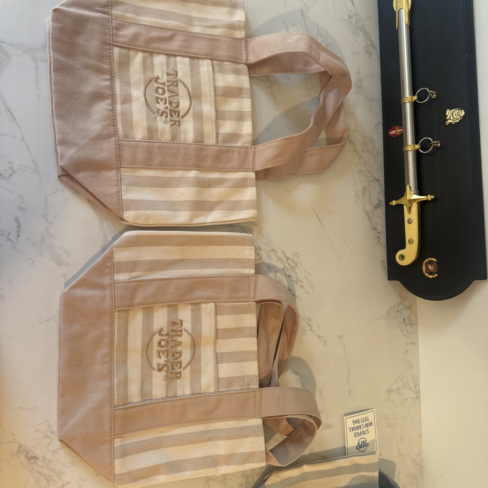 Trader Joe’s Striped Mini Canvas Reusable Tote Bags Multicolor 8-Pack