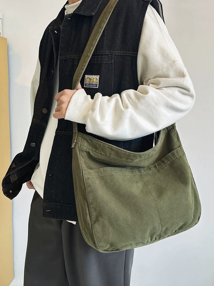 RIVERICH Hobo Bag Canvas Crossbody Shoulder Bag for Women and Men Large Casual
