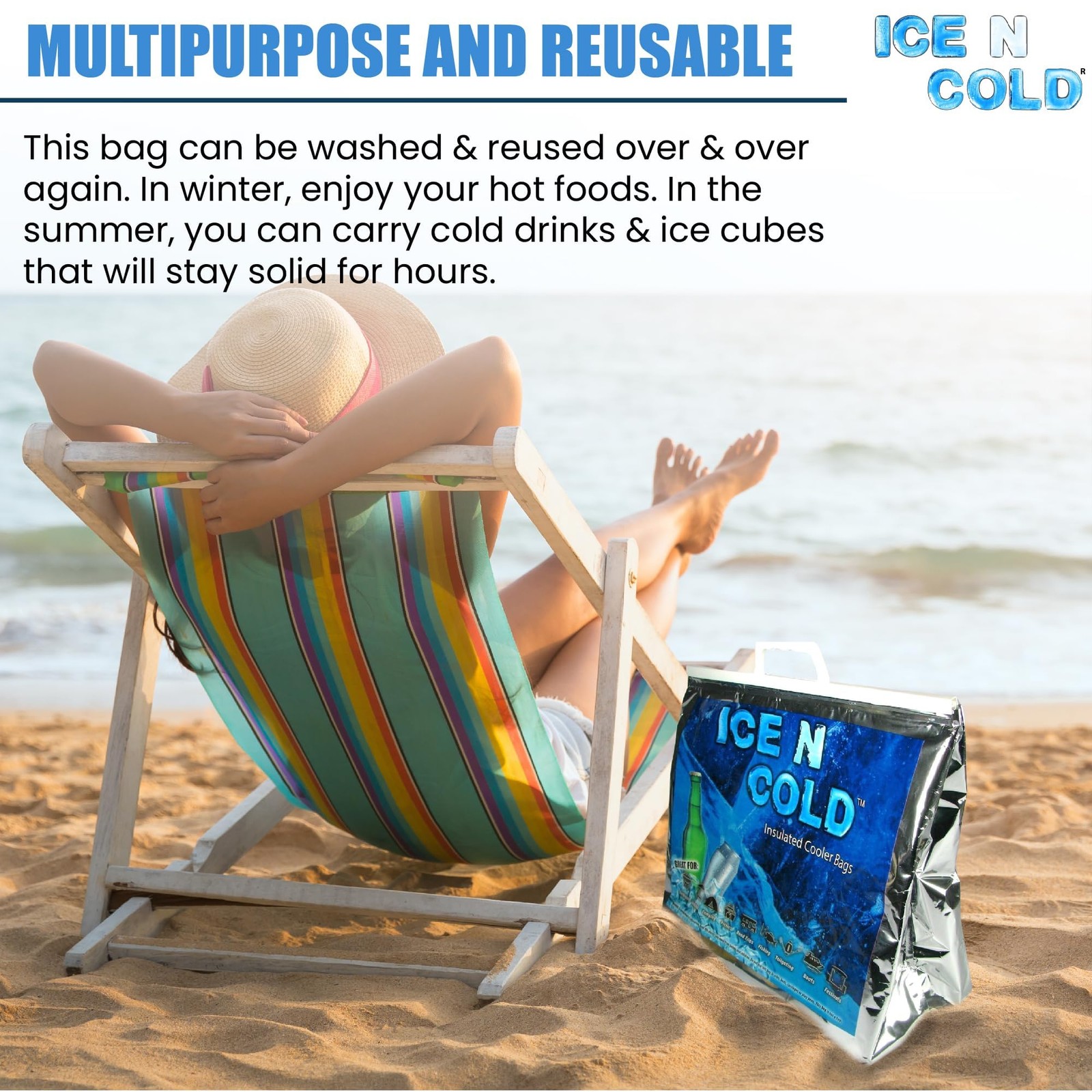 Insulated Picnic/Shopping Cooler Bags, Pack of 5, Lightweight Soft Collapsibl…