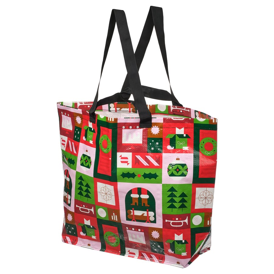 IKEA Bag Reusable Shopping Vinterfint Xmas NEW 17 ¾x17 ¾” 10 gal 906.056.65