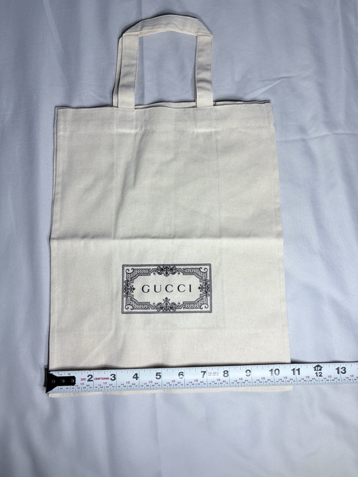 Gucci Beige Cotton Reusable Shopping Bag Foldable All-Over Pattern 003020-3