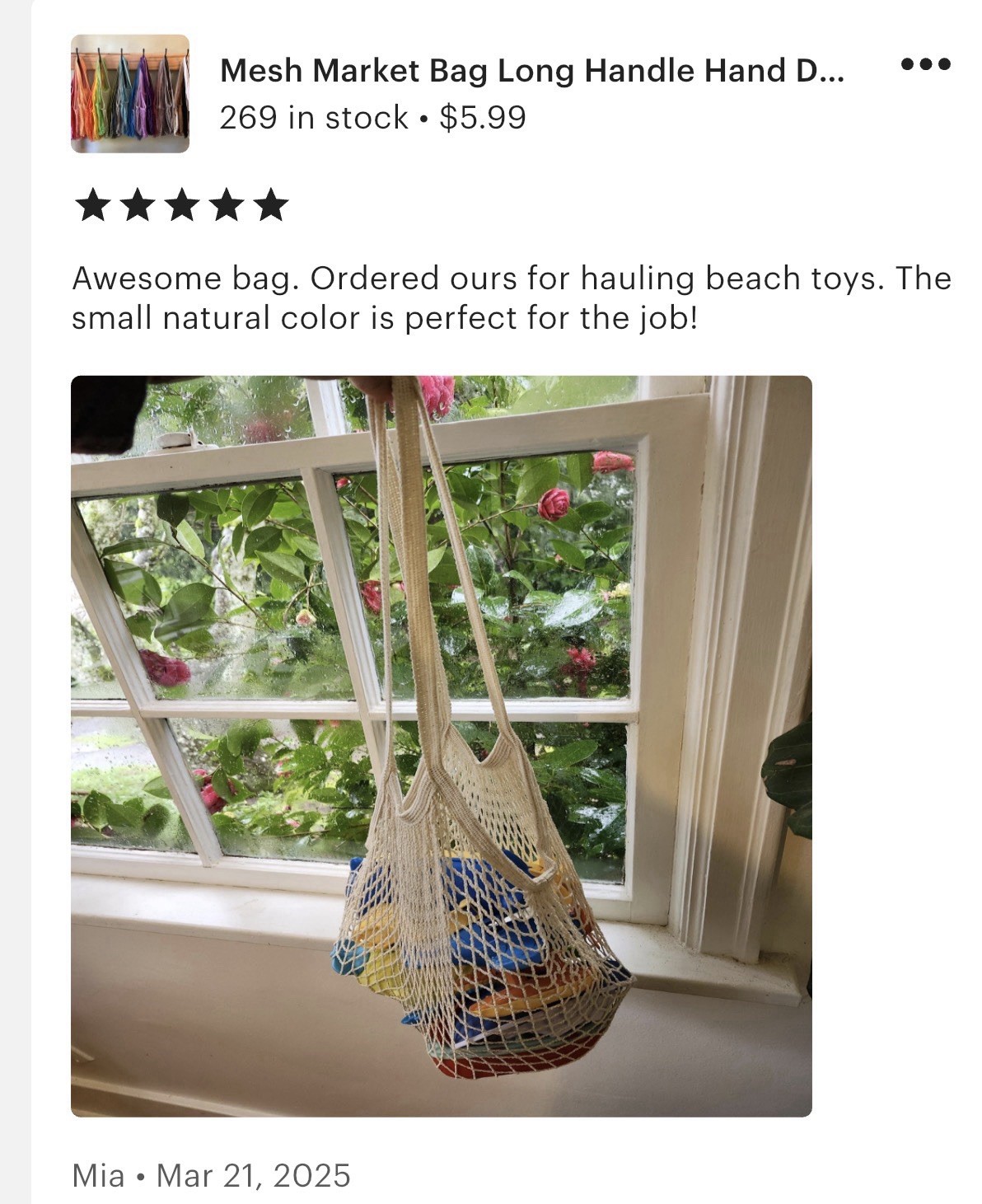 Mesh Market Bag Long Handles 30+ Colors Produce String Net Farmers Crochet Large