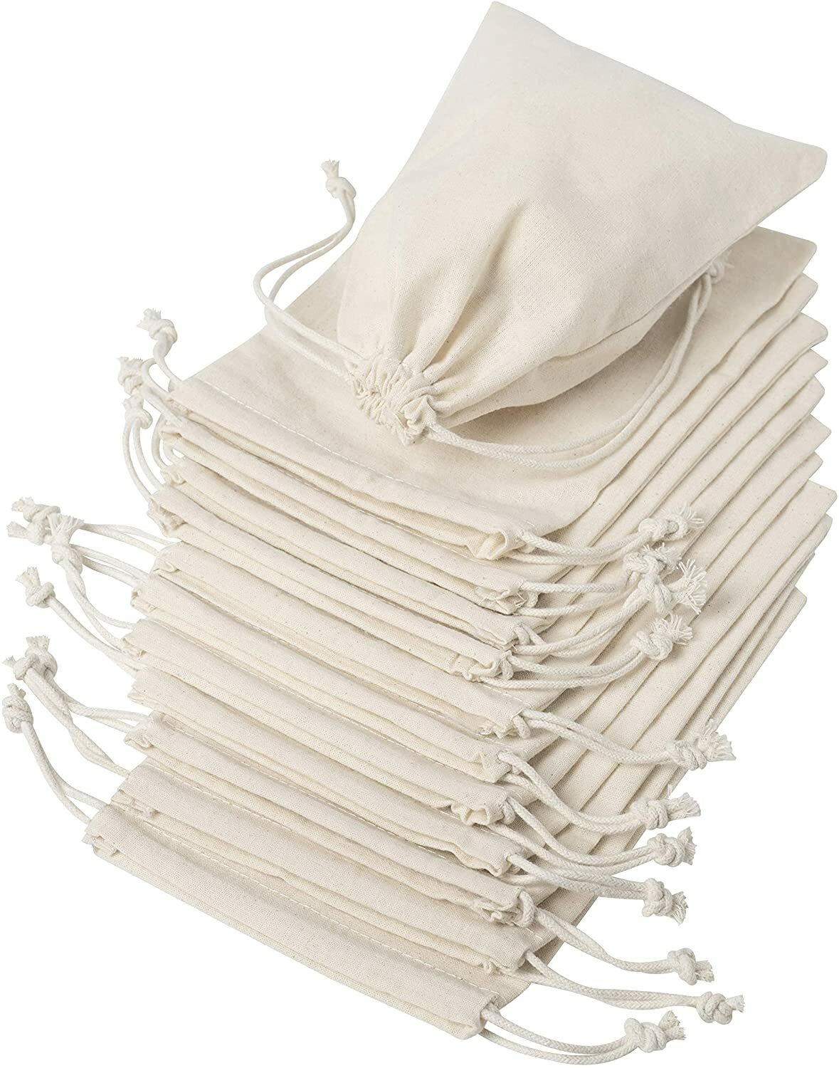 100 pcs of 8×10 in. Single Drawstring Eco Friendly Reusable Cotton Muslin Bags