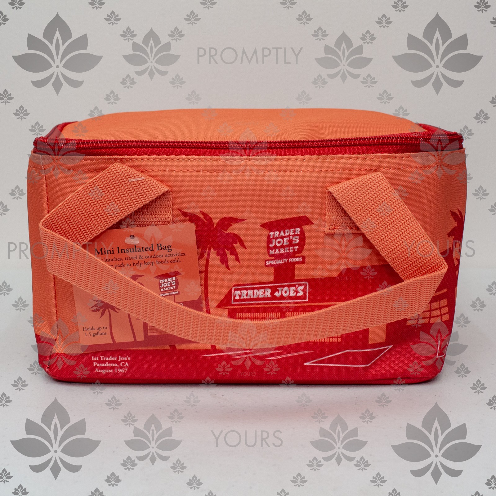Trader Joes Mini Insulated Lunch Tote Bag PEACH 1.5 Gal 2025 LIMITED EDITION New