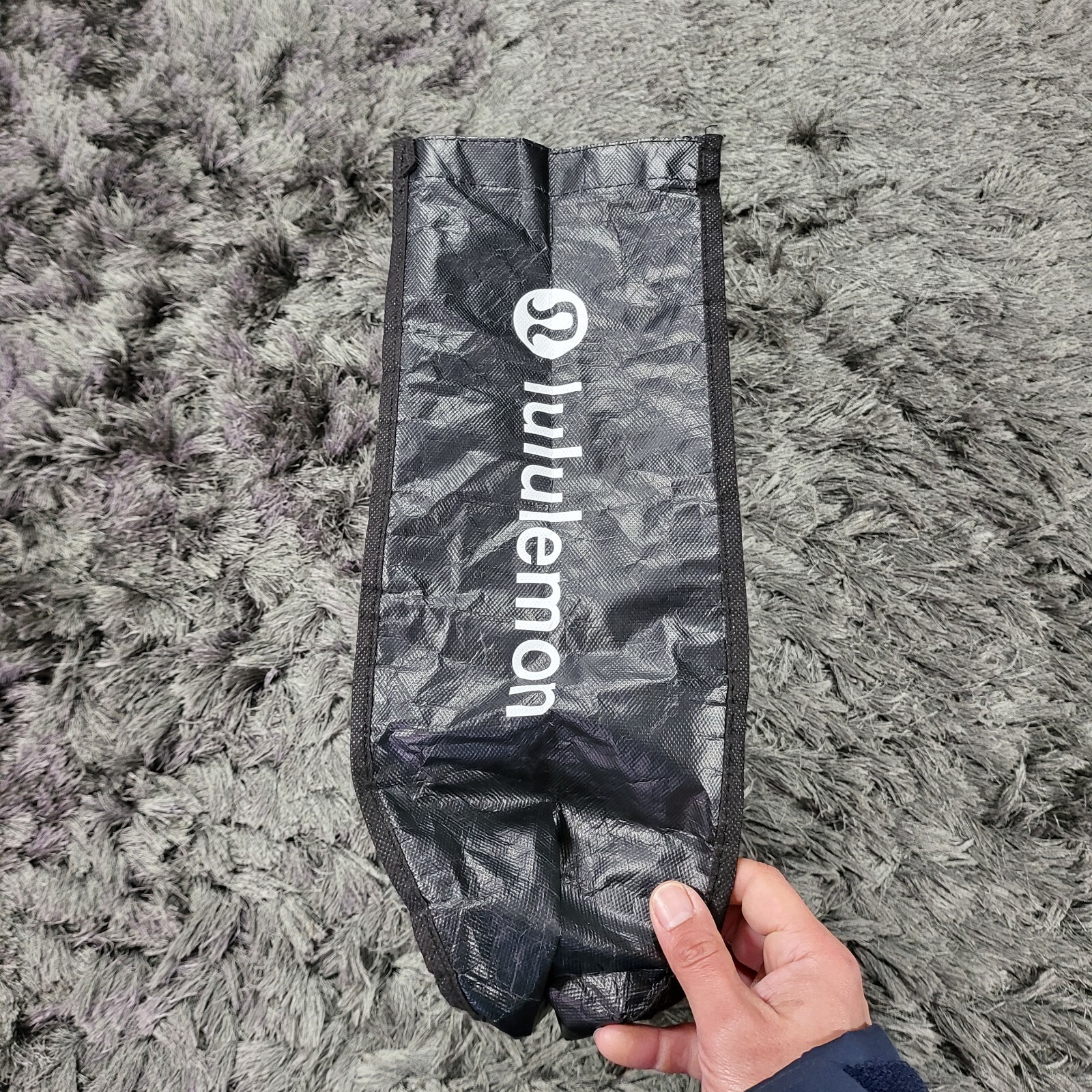 Lululemon Reusable Shopping Gym Tote Bag 16 x 13″ Black White Motivational Print