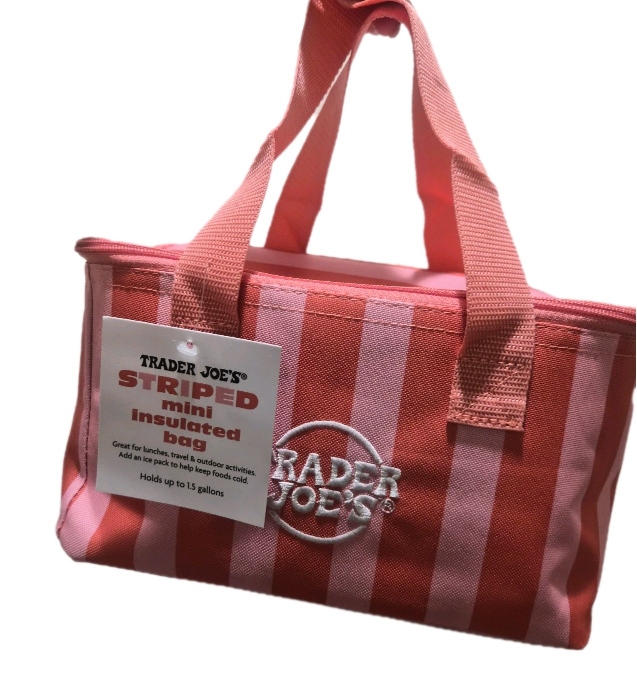 FREE SHIPPING]Trader Joe’s Mini Insulated Bag,SET OF 3:Pink Stripe, Violet, Blue