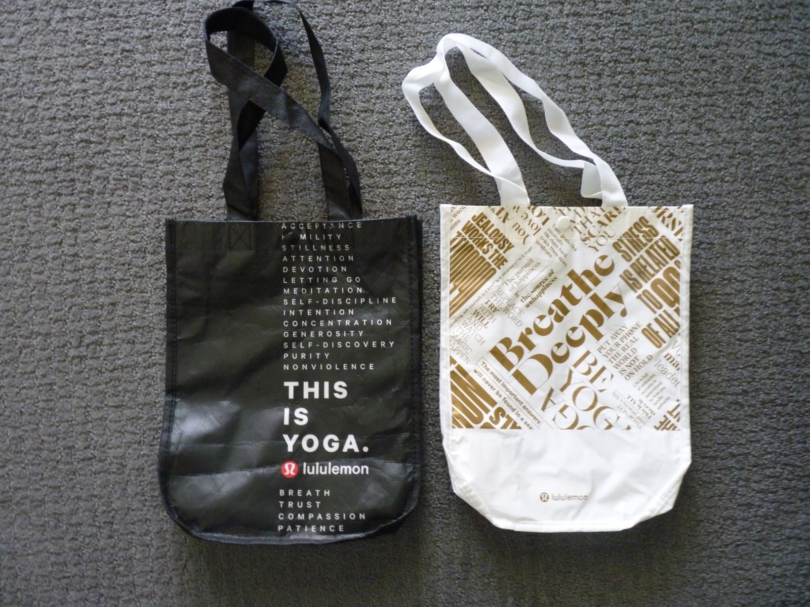 Lululemon Reusable Shopping Tote Bags (4) Small Totes Different Designs #4