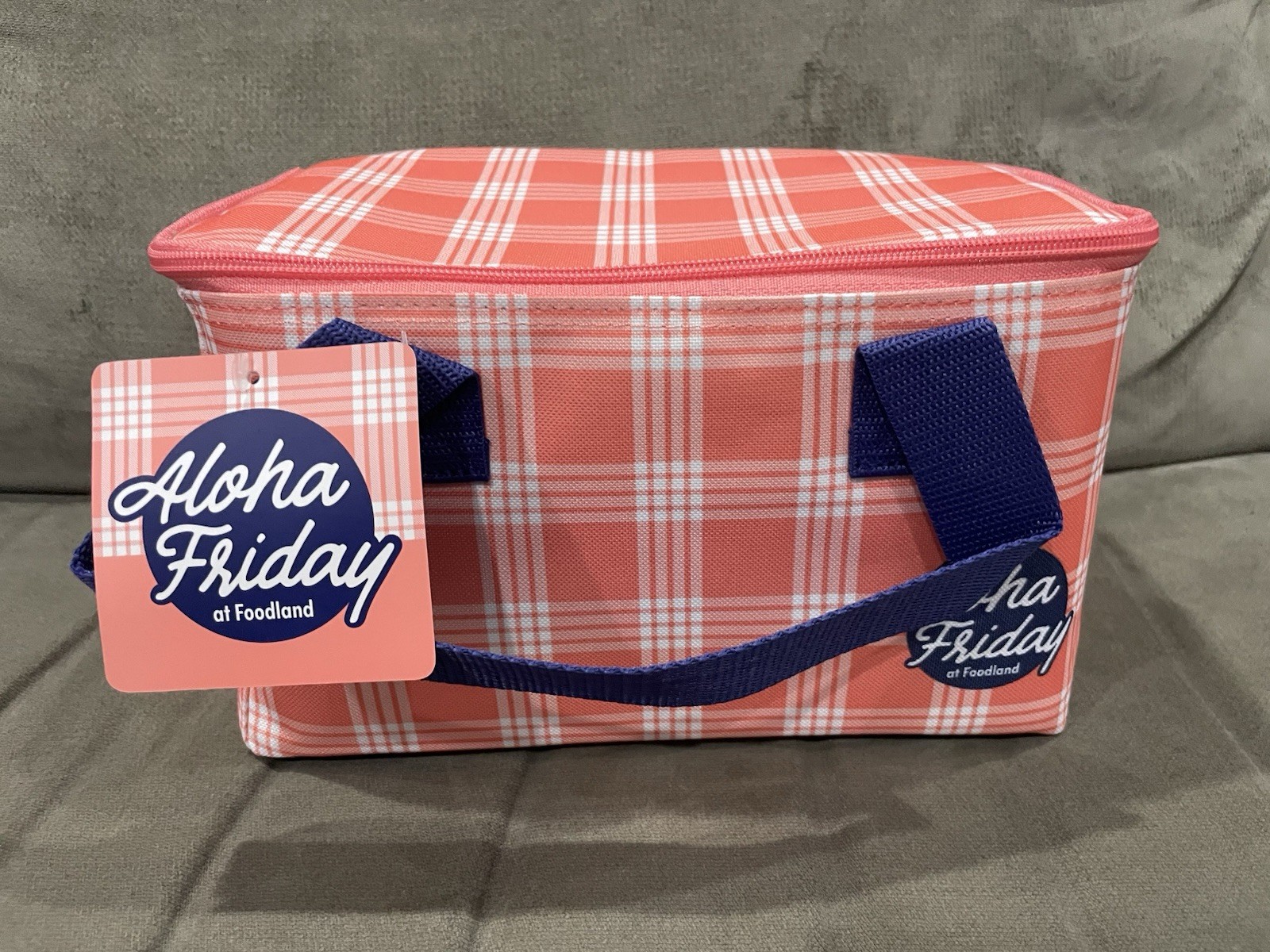 FOODLAND INSULATED LUNCH & REUSABLE BAG GUAVA PINK PALAKA SET HAWAII EXCLUSIVE