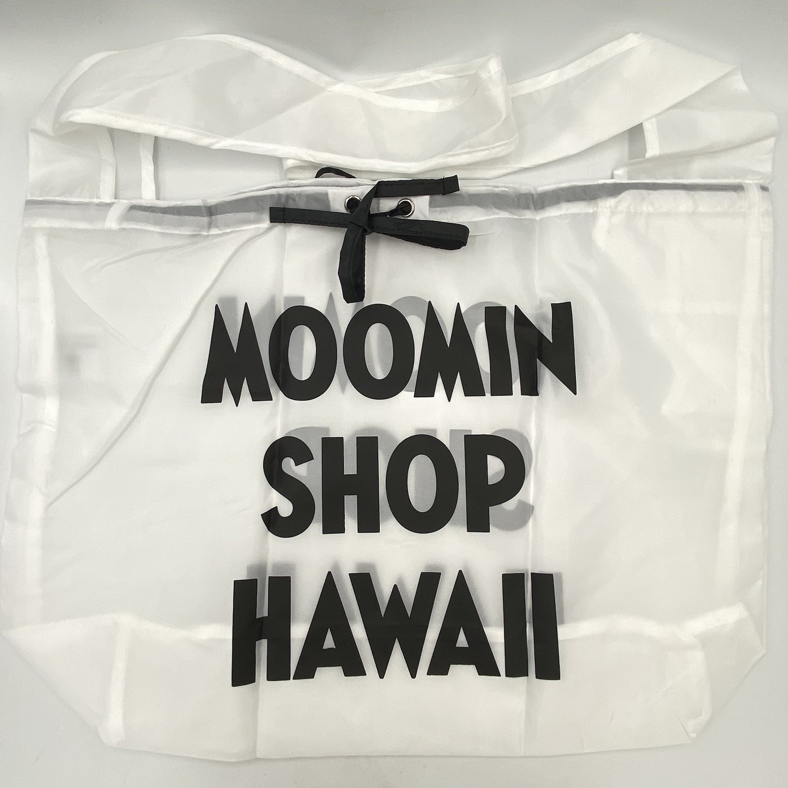 MOOMIN SHOP HAWAII Shoulder Tote Shopping Bag 100% Polyester White Sheer Fabric