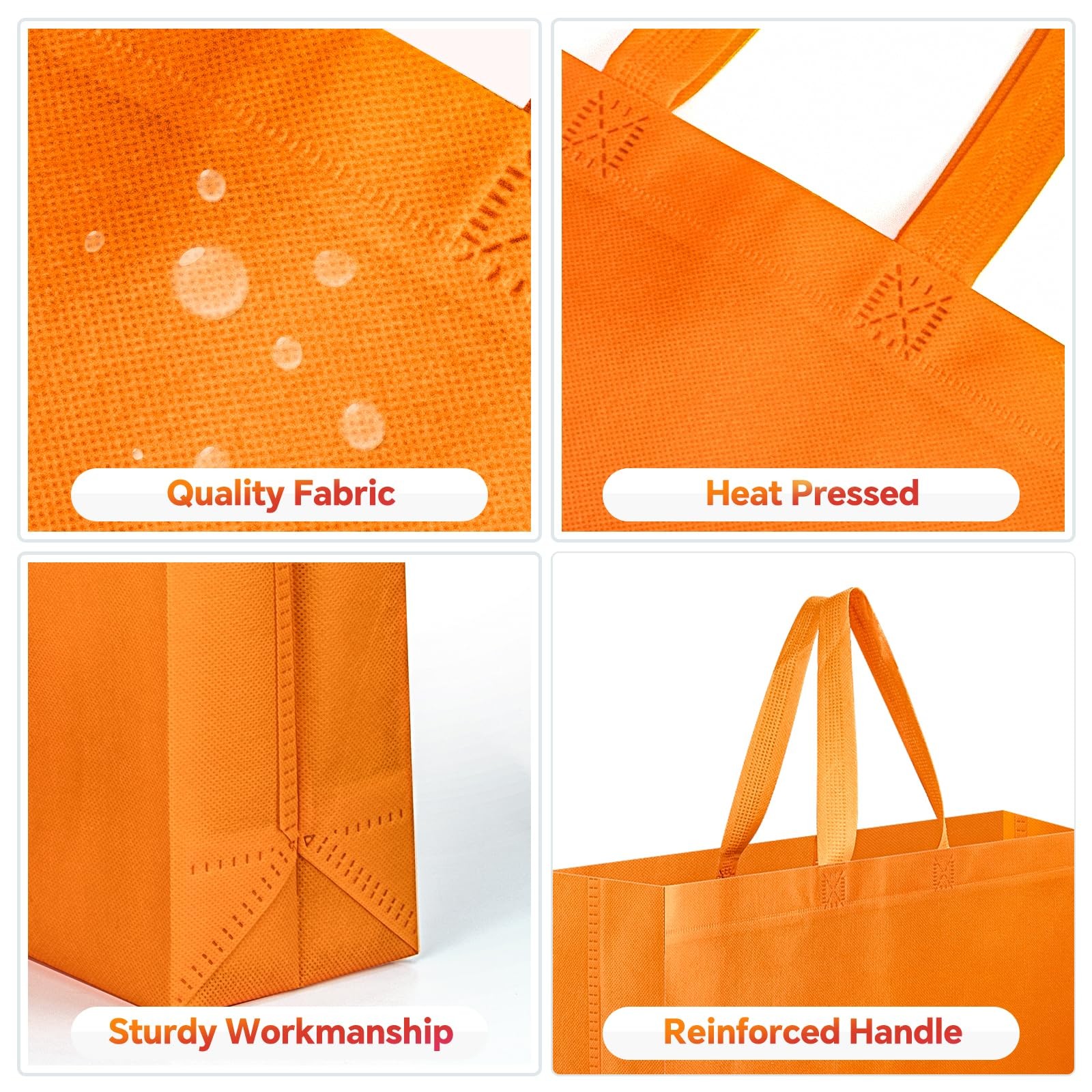 24 Pack Reusable Grocery Bags Colorful NonWoven Shopping Foldable Totes