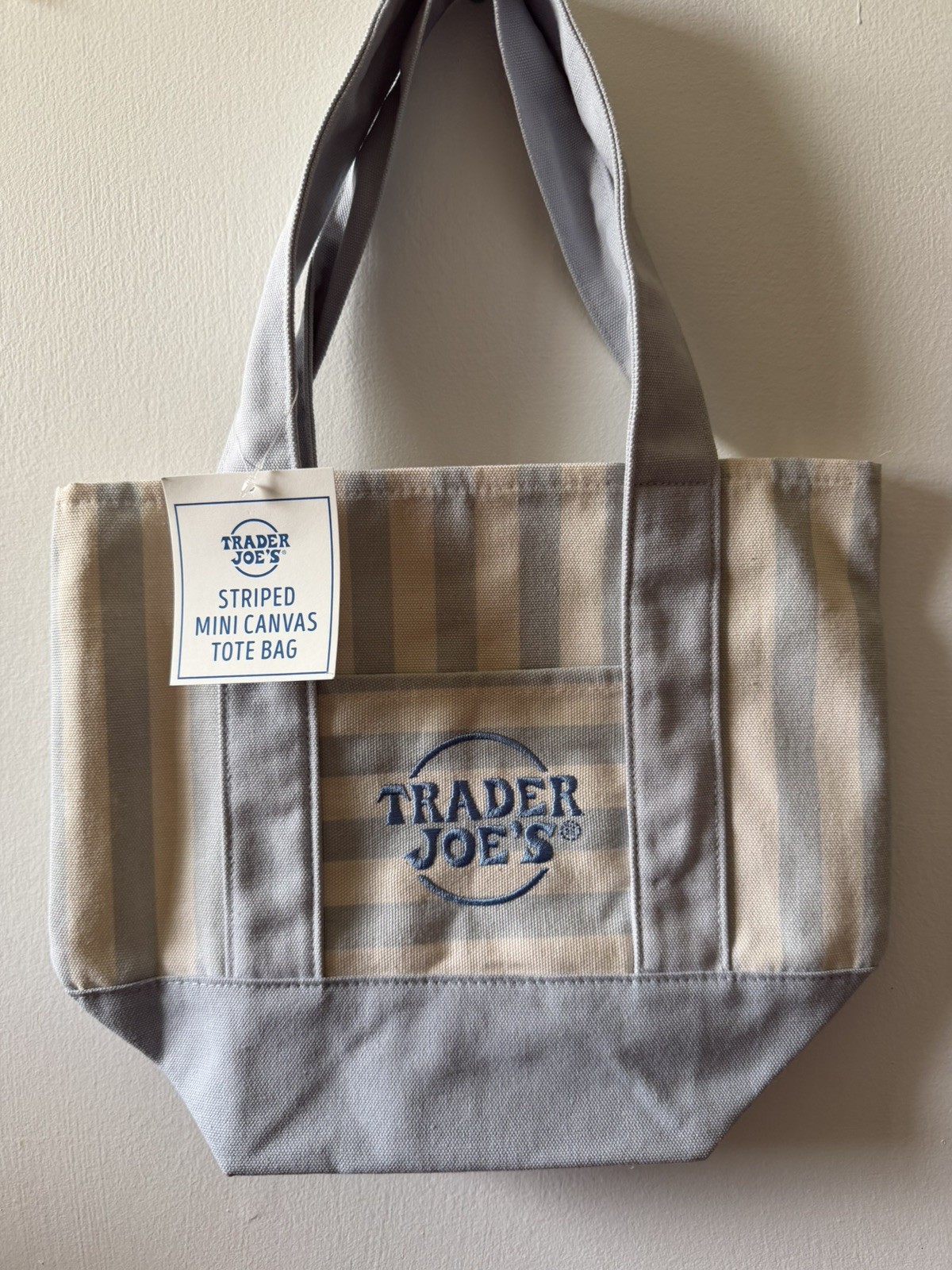 Trader Joe’s Striped Canvas Tote Bag, Multicolor Reusable Shopping Tote