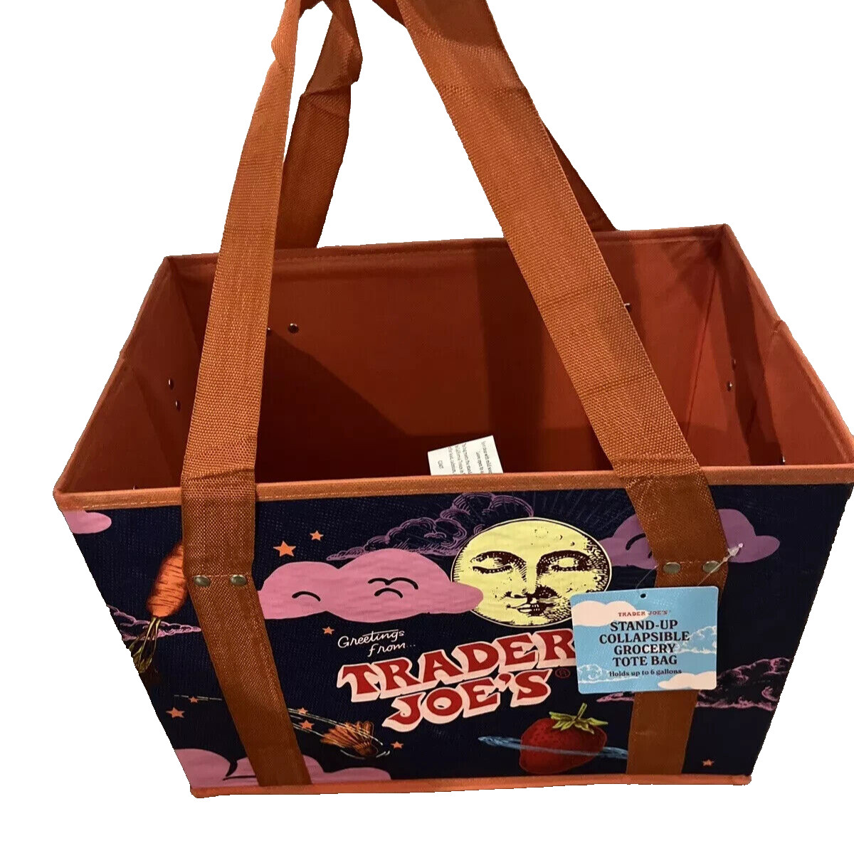 2 Pack Trader Joe’s Stand-Up Collapsible Grocery Tote Bag Limited 6 Gal Set NEW